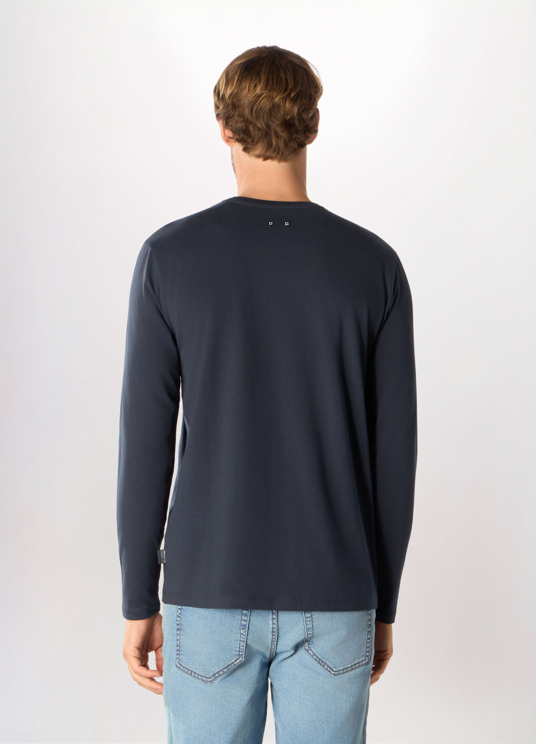 T-shirt girocollo a maniche lunghe uomo_1