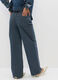Pantaloni Wide Leg in denim di puro cotone donna_2