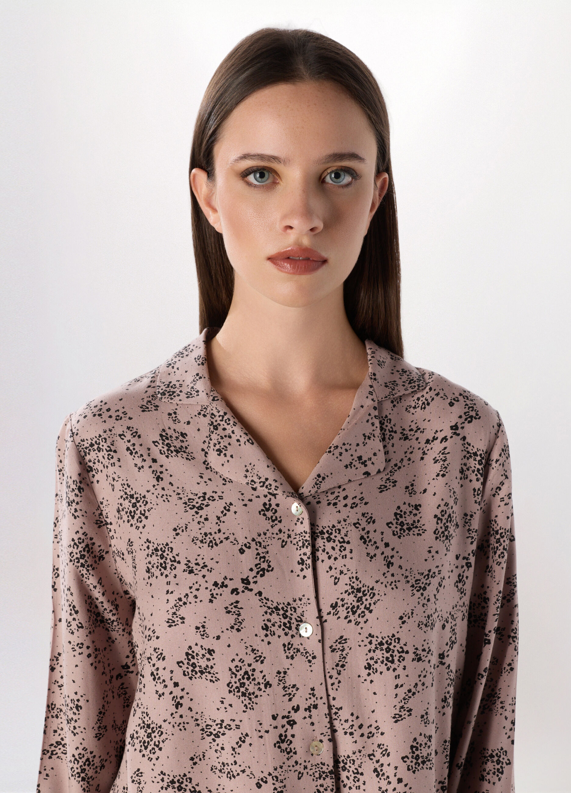 Set pigiama lungo in twill di viscosa donna_2