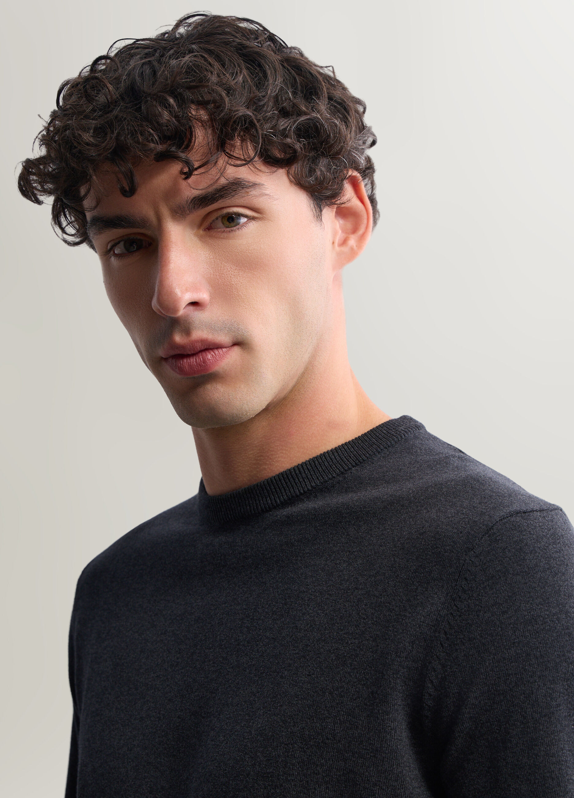 Maglione girocollo in misto cotone uomo_2