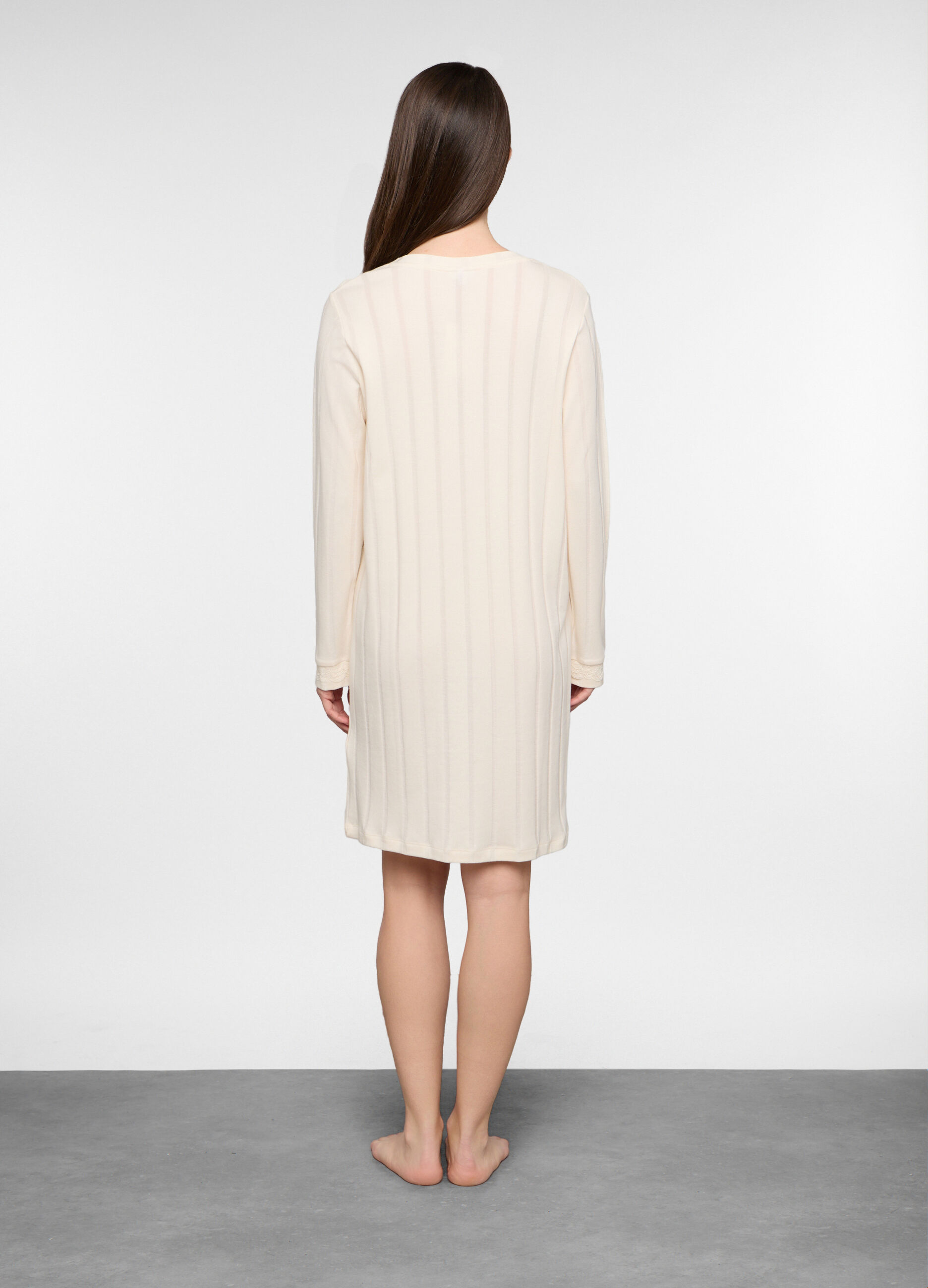 Camicia da notte in costina stretch donna_1