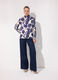 Camicia in viscosa satin con stampa floreale donna_0