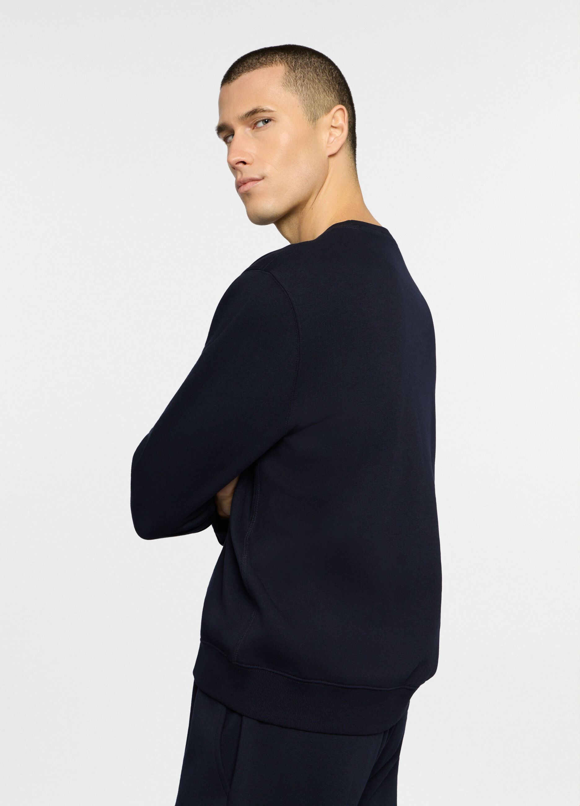 Felpa girocollo in misto cotone uomo_1