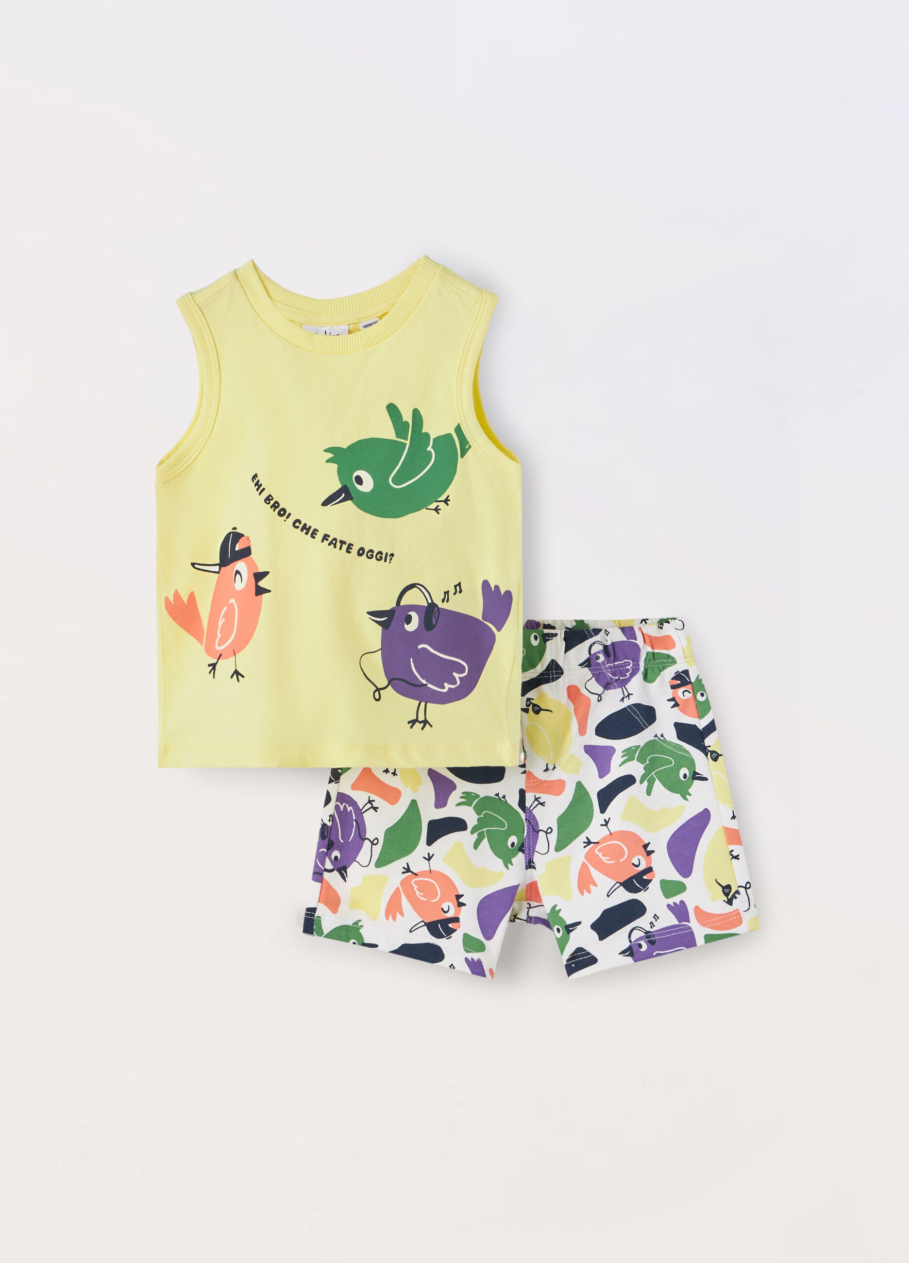 Jogging set in jersey di puro cotone neonato_0