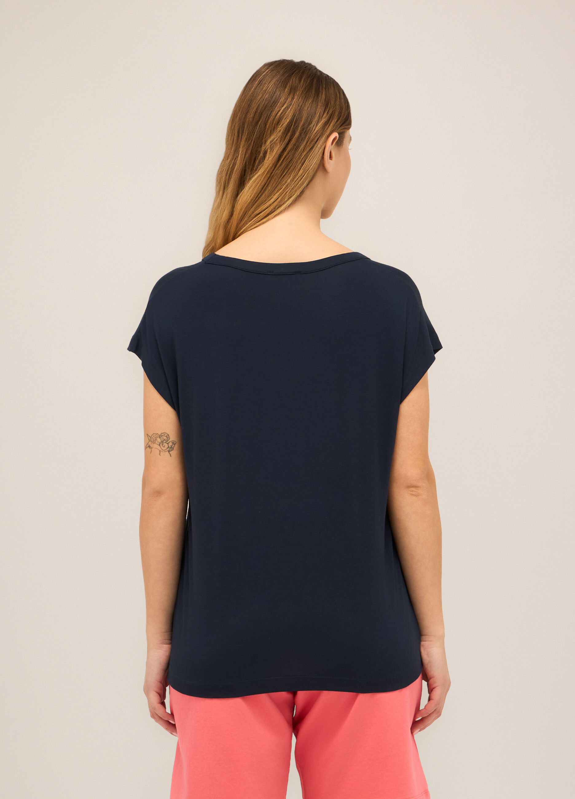 T-shirt in jersey di viscosa stretch donna_1