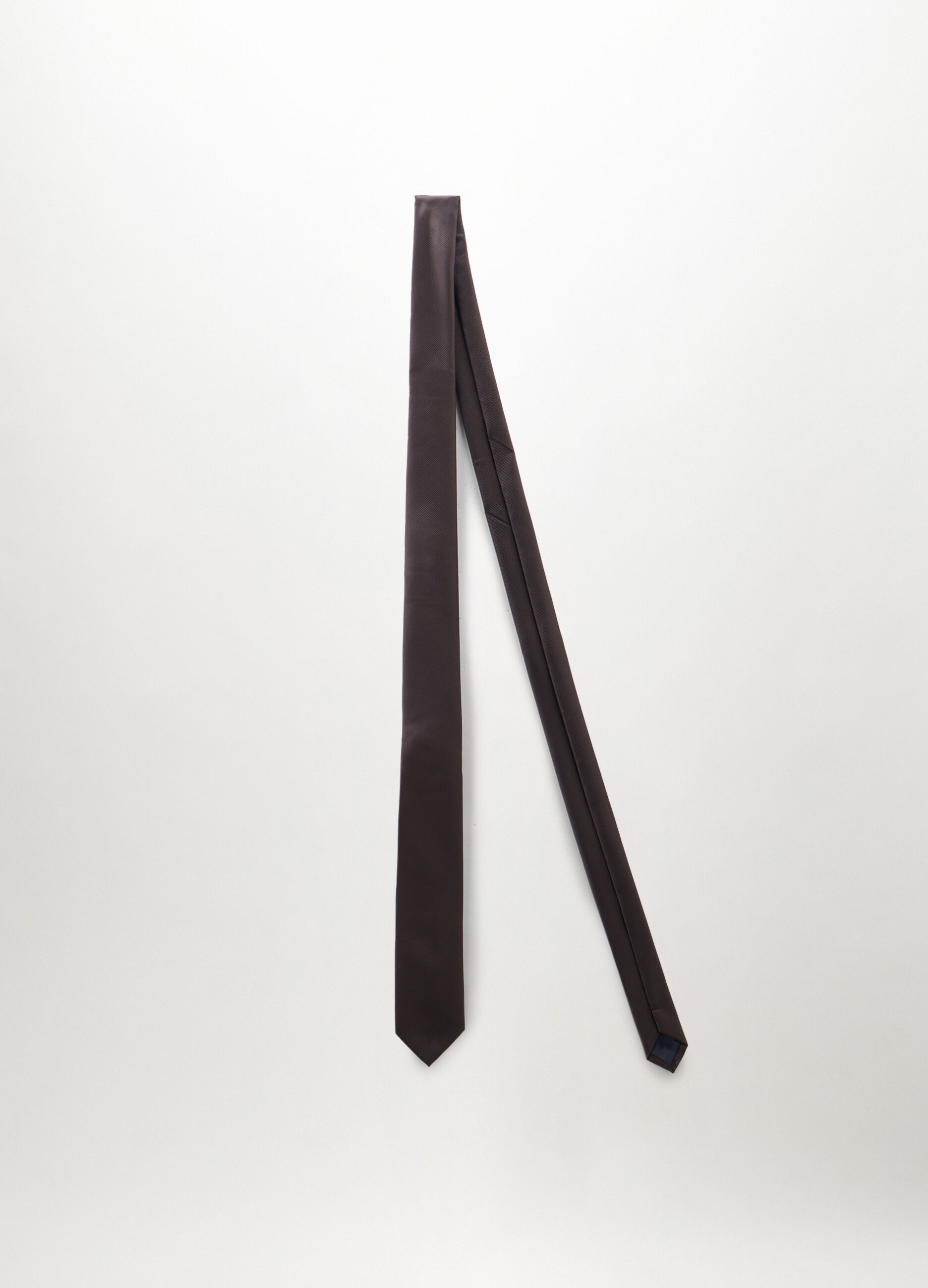 Cravatta slim effetto twill uomo_0