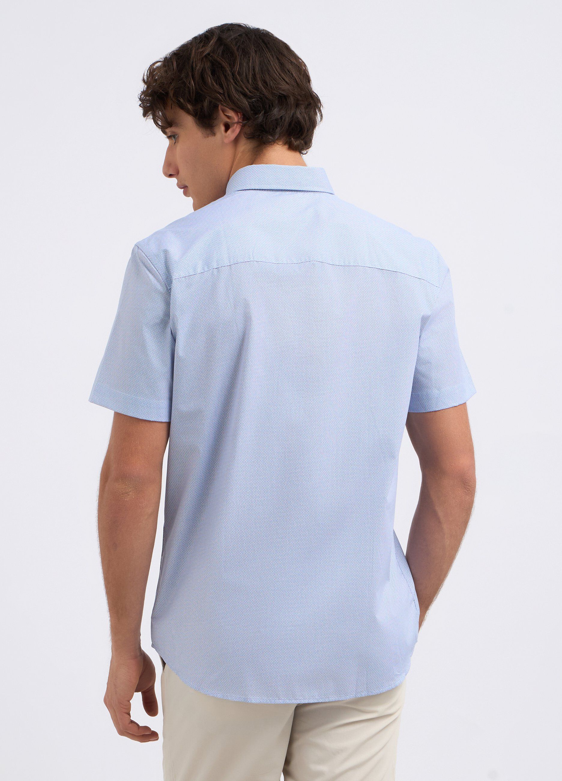 Camicia a maniche corte in misto cotone uomo_1