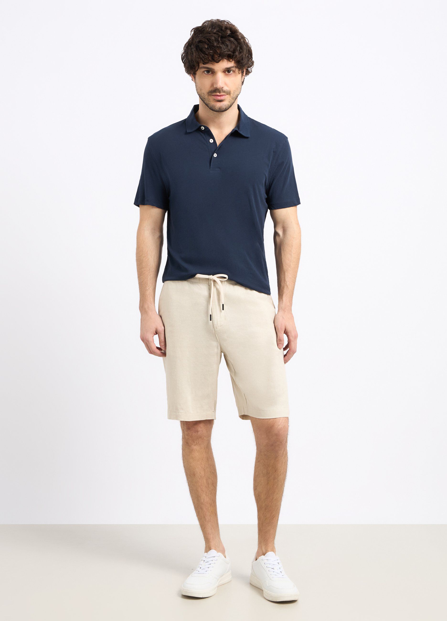 Shorts in misto lino uomo_0