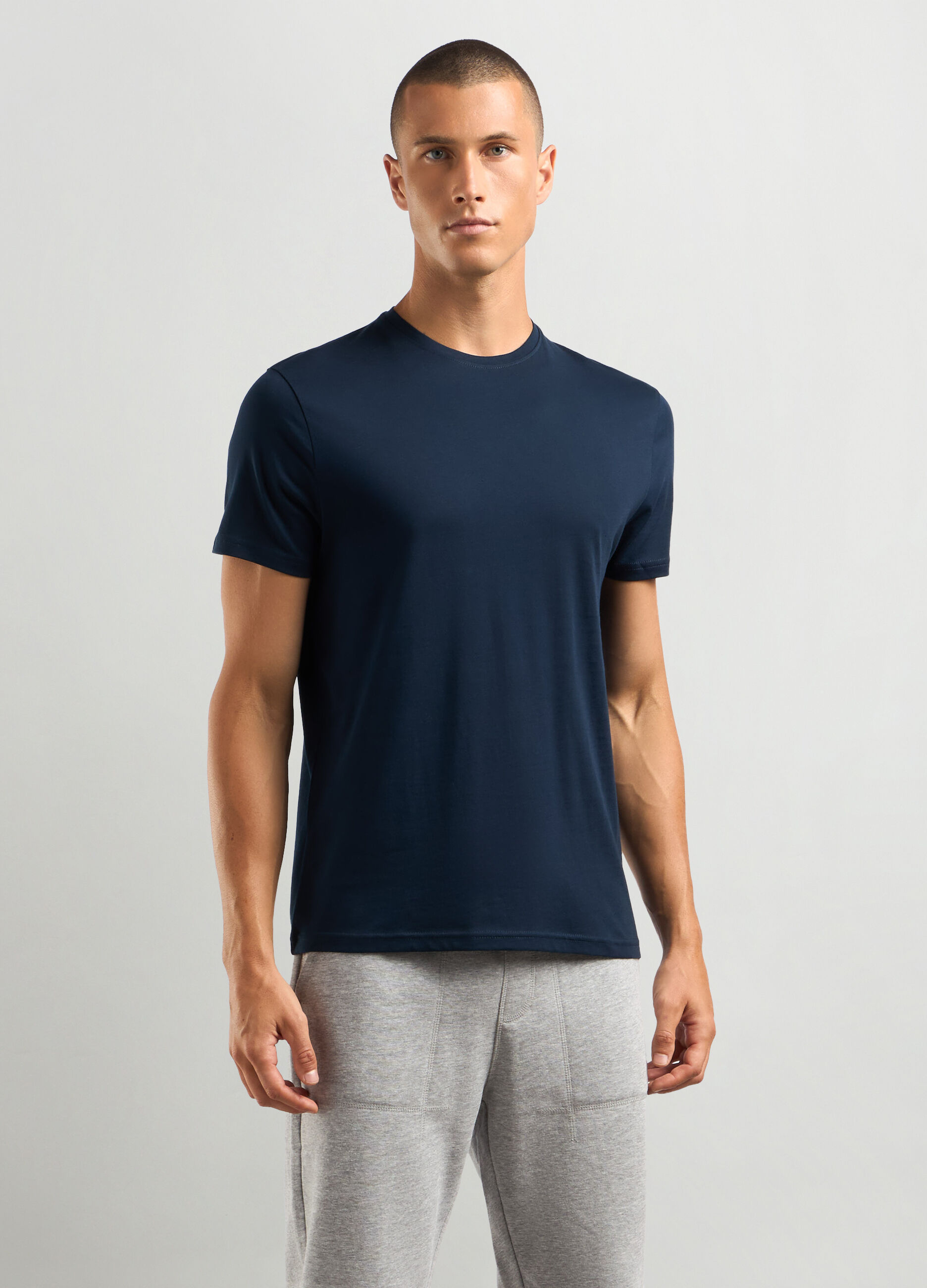 T-shirt girocollo in puro cotone uomo_0