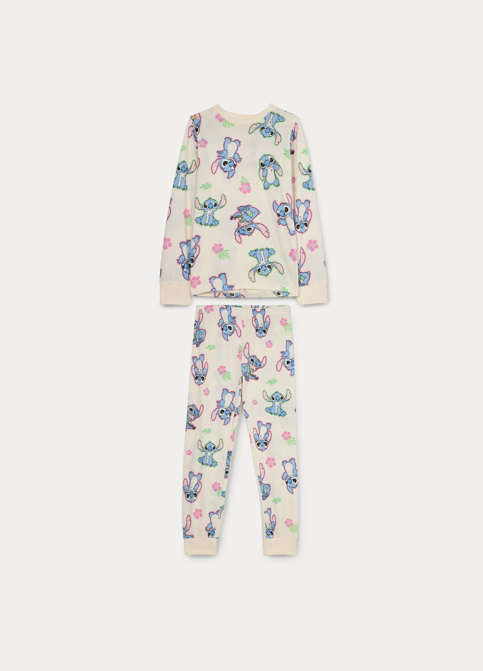 Set pigiama lungo Disney in jersey di puro cotone bambina_0