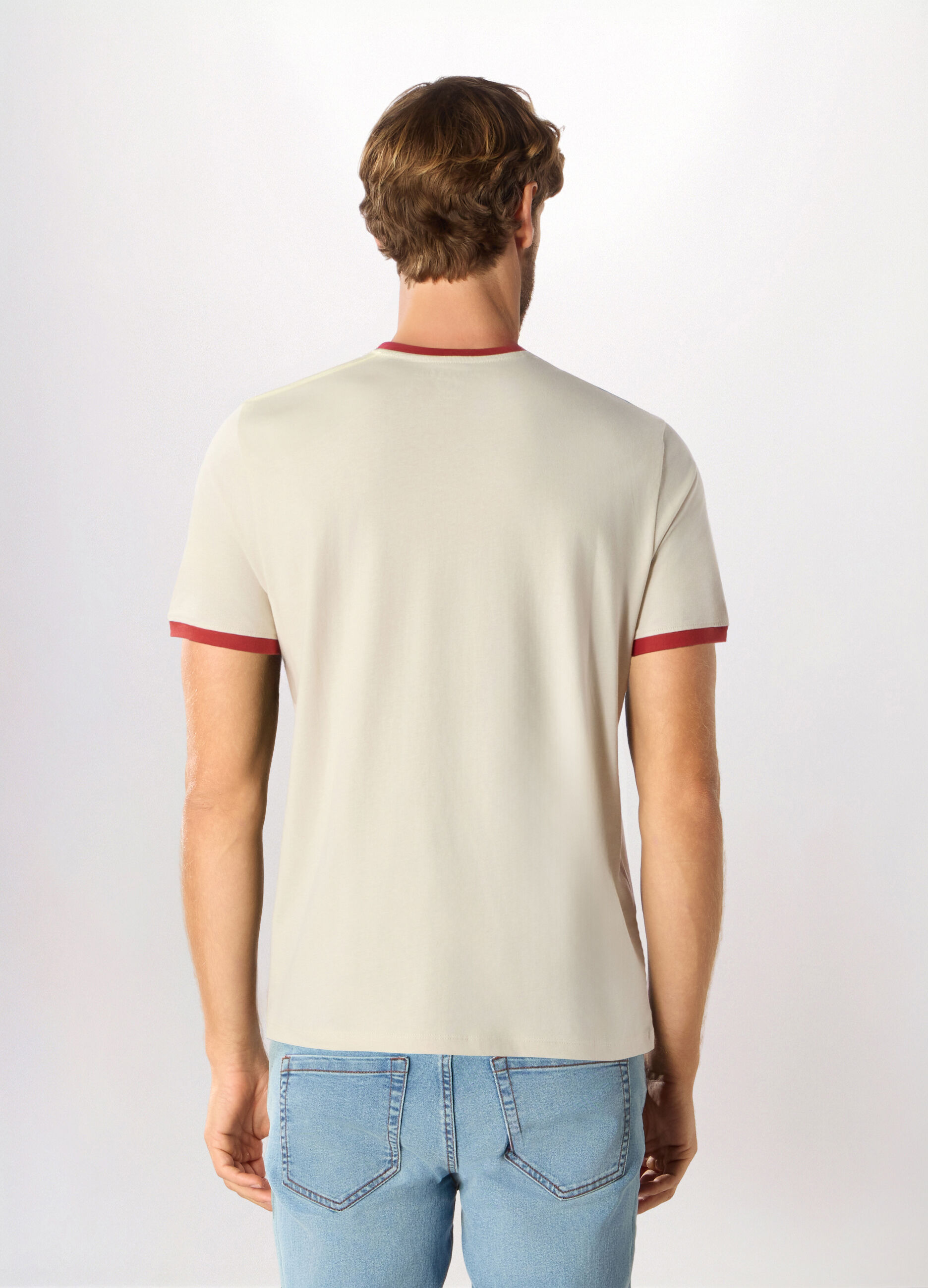 T-shirt girocollo slim fit con stampa uomo_1