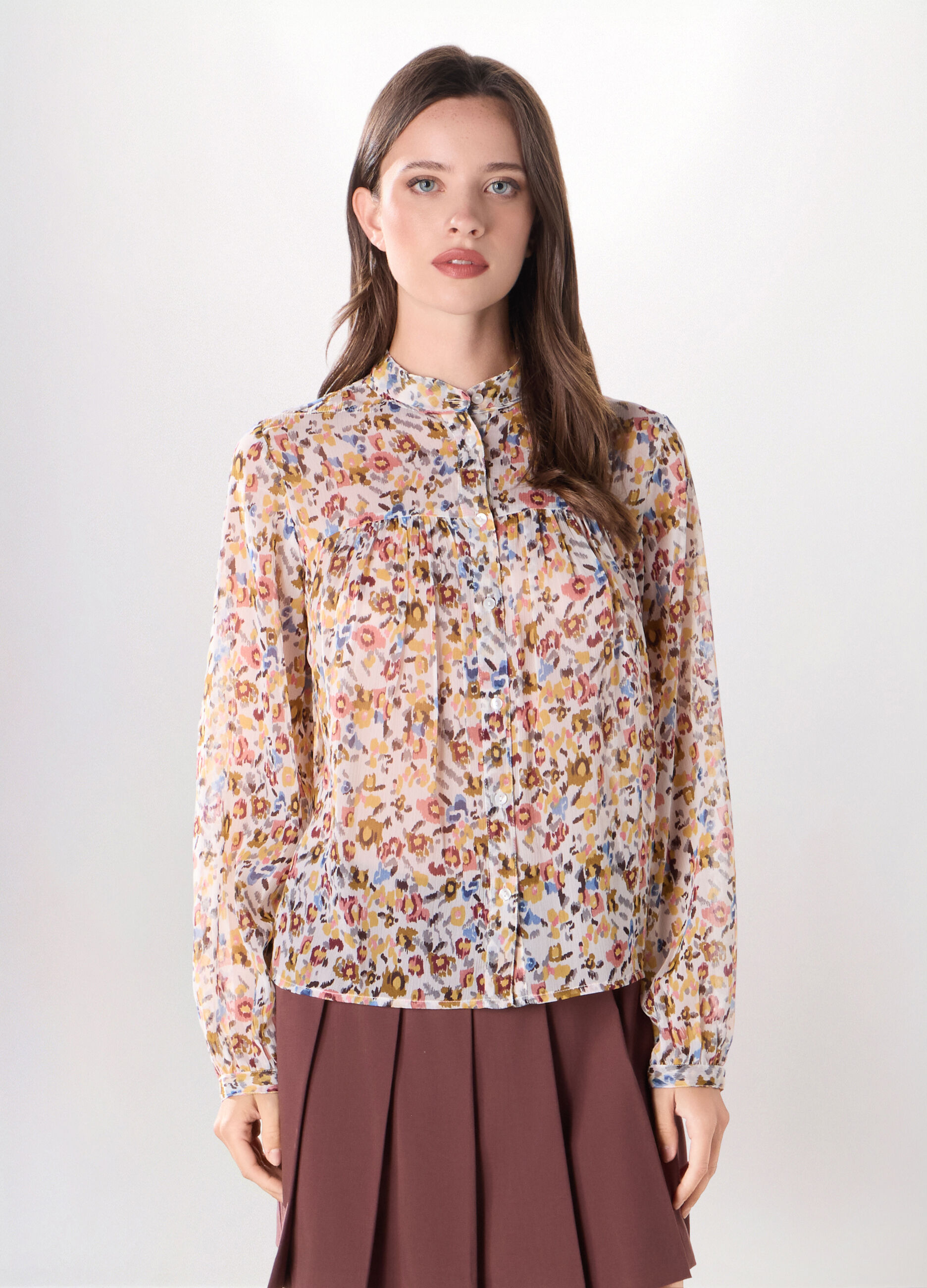 Camicia in chiffon donna_0