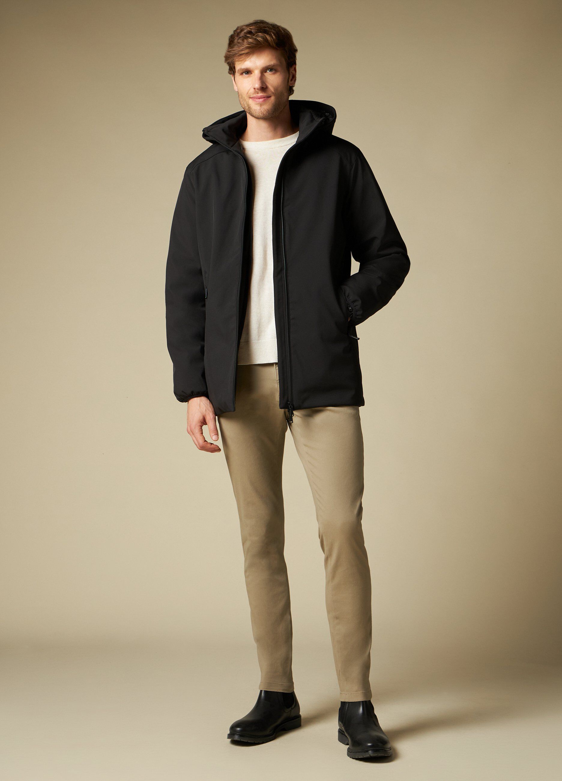 Giacca lunga con cappuccio uomo