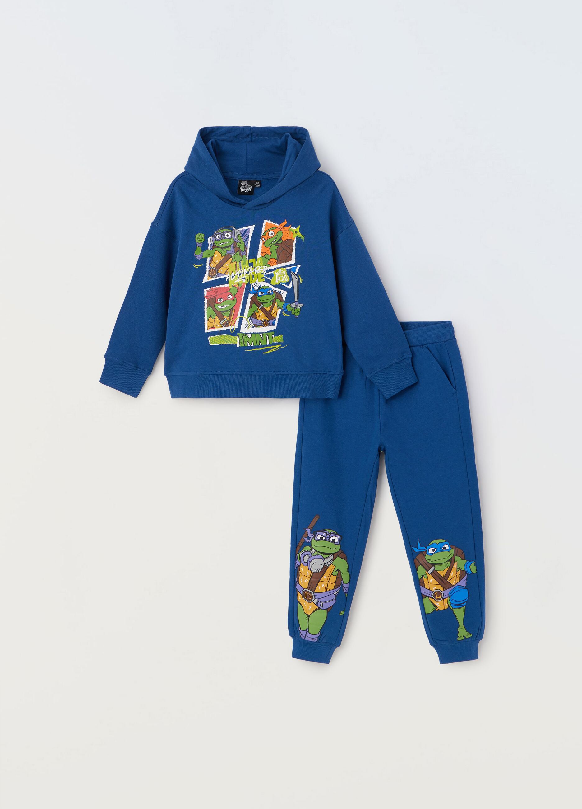 Jogging set Tartarughe Ninja in felpa di puro cotone bambino_0