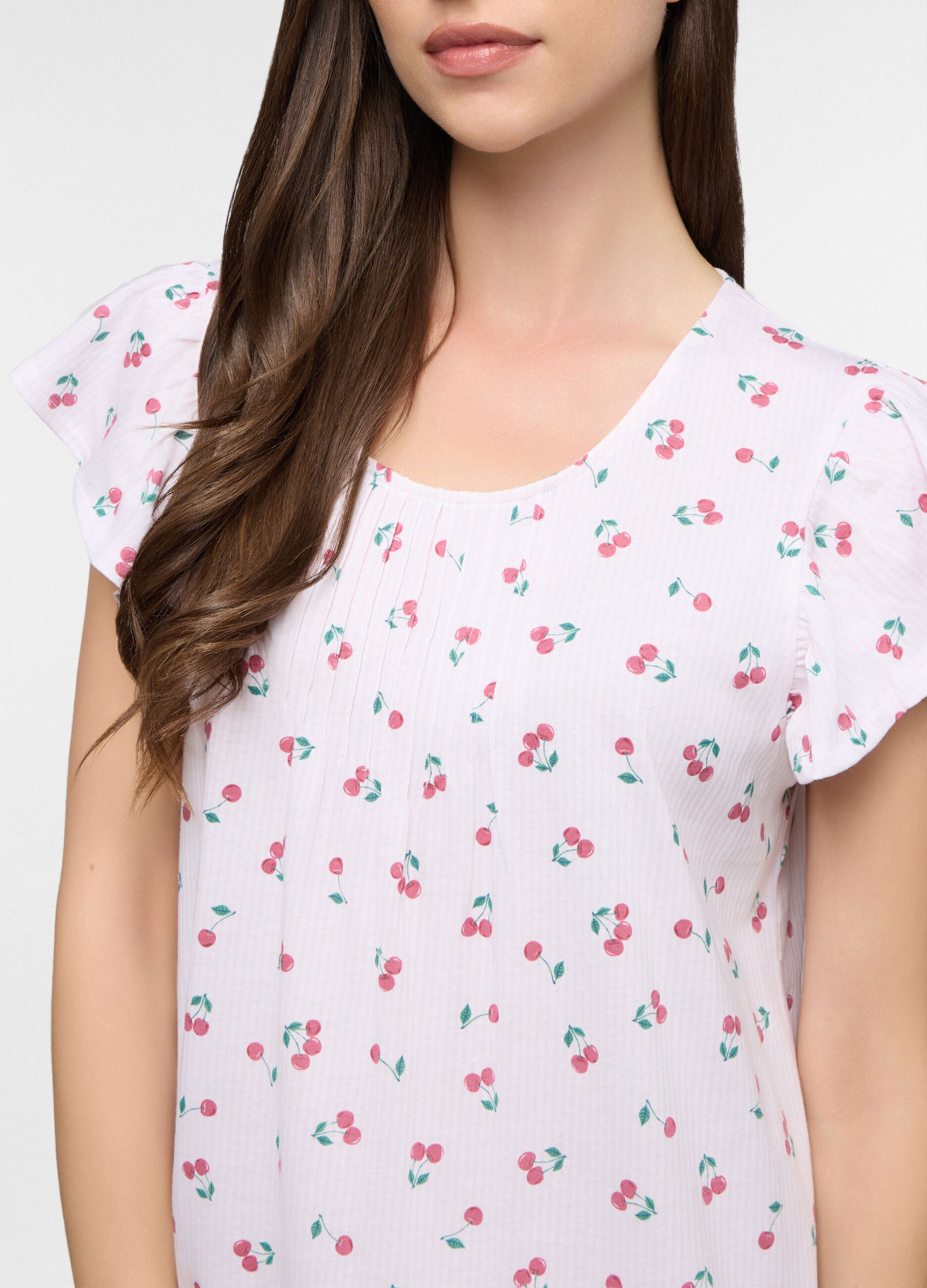 Camicia da notte corta in jersey di puro cotone donna_2