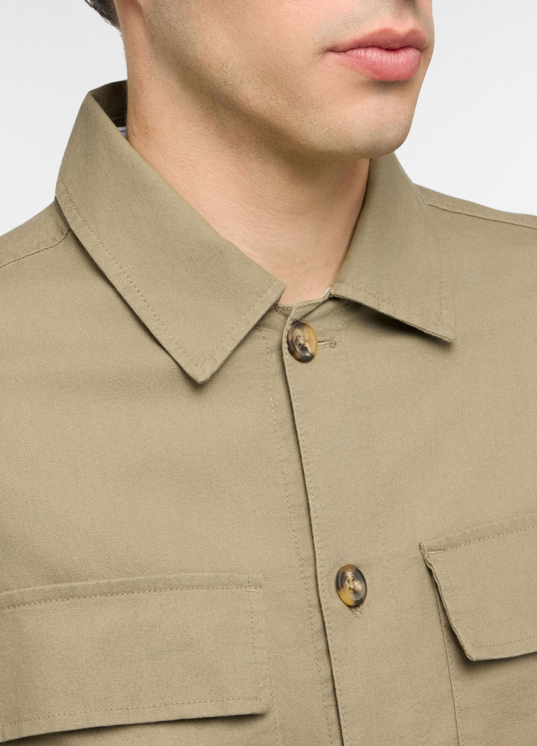 Giacca a camicia in cotone e lino uomo_2