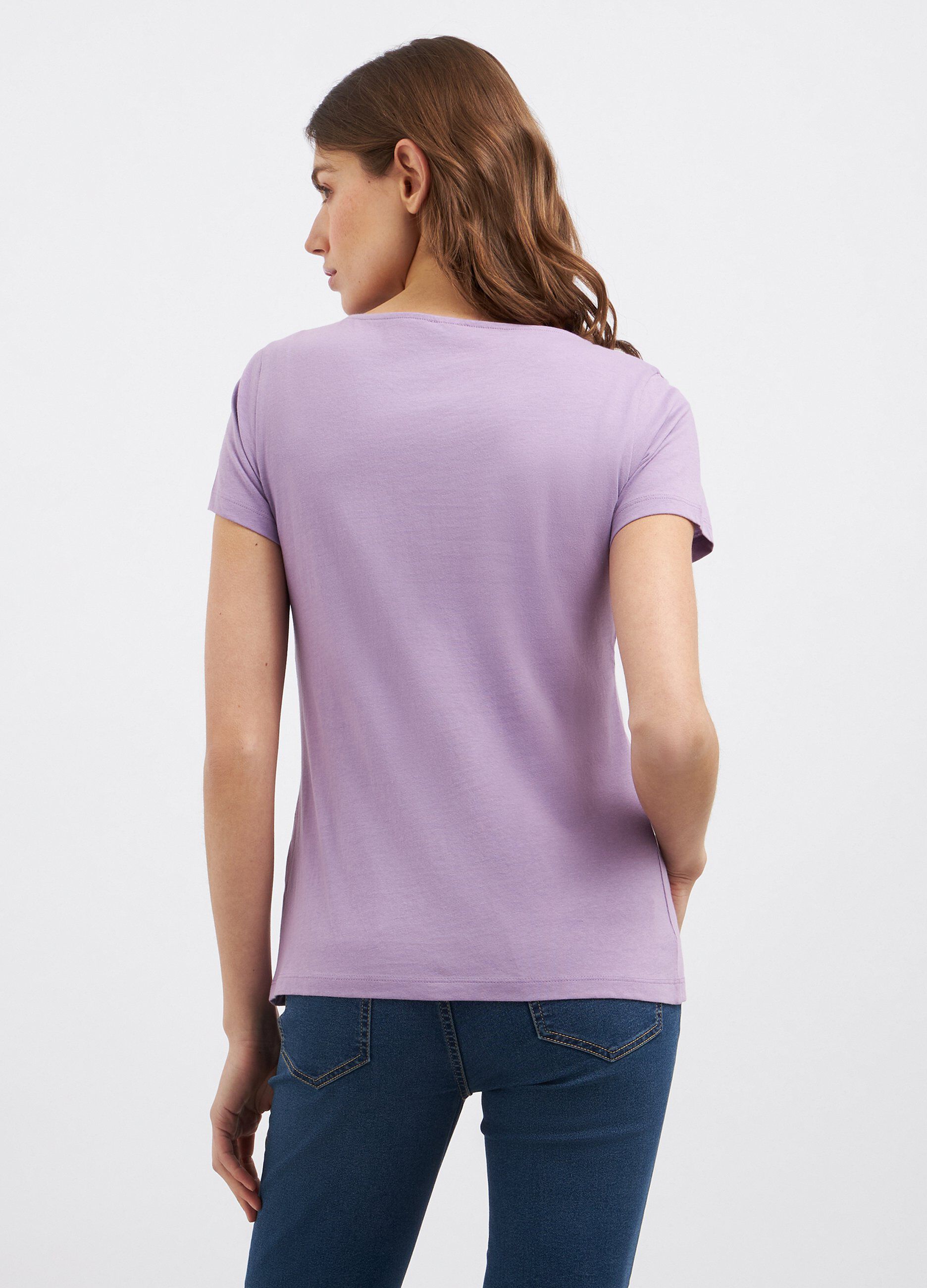 T-shirt in puro cotone con scollo a barchetta donna_1