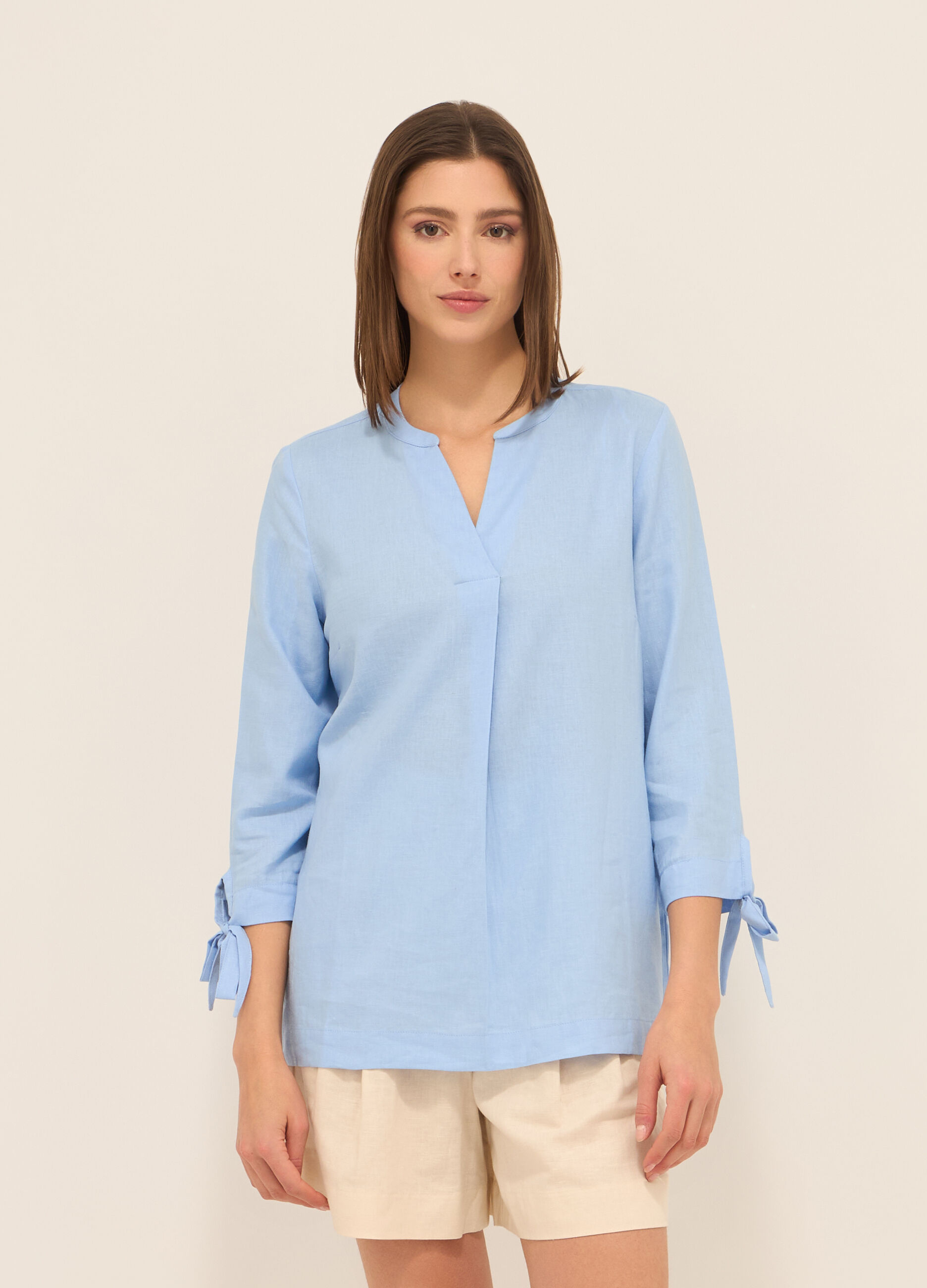 Blusa misto lino donna_0