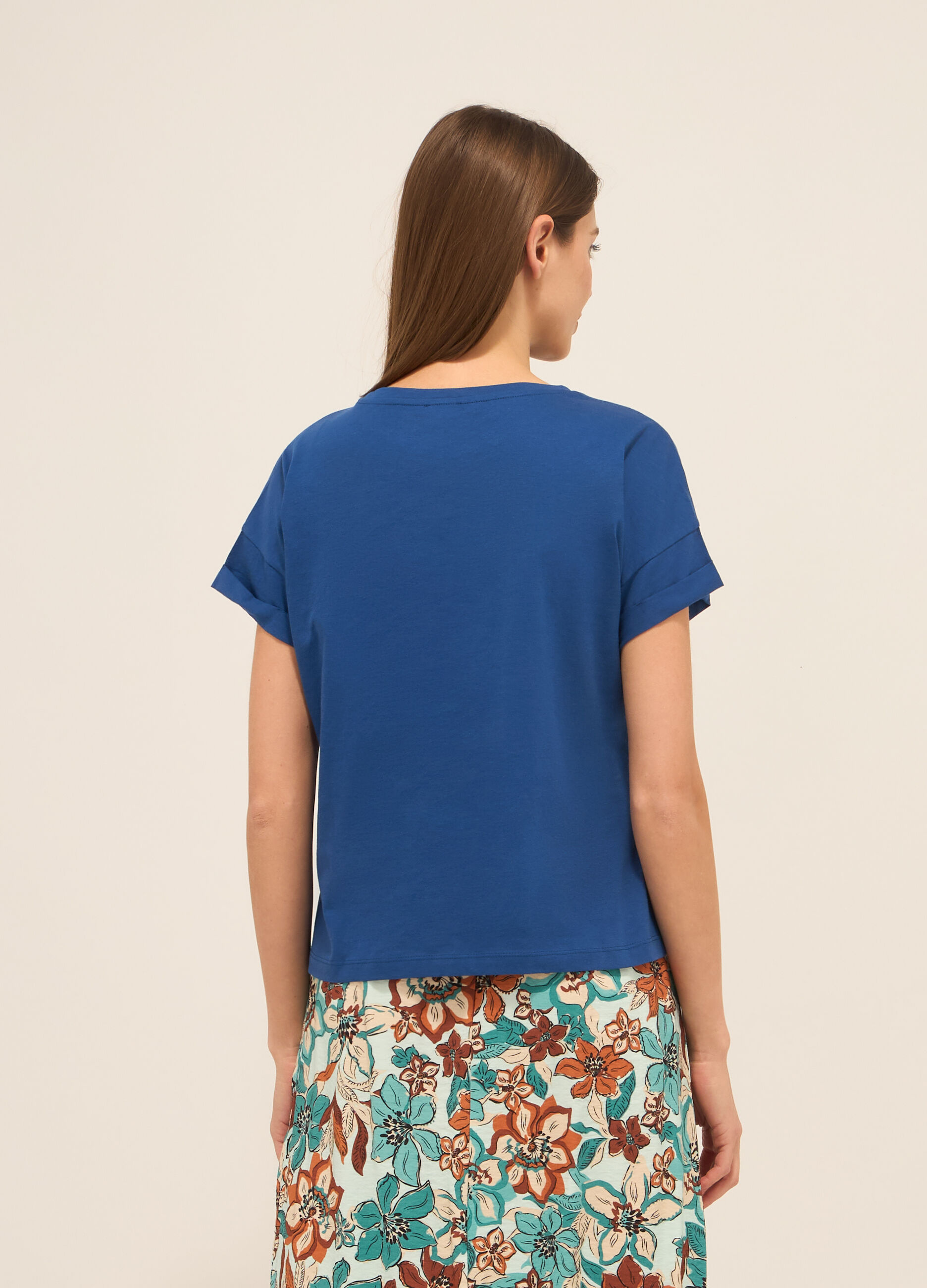 T-shirt in jersey di puro cotone donna_1