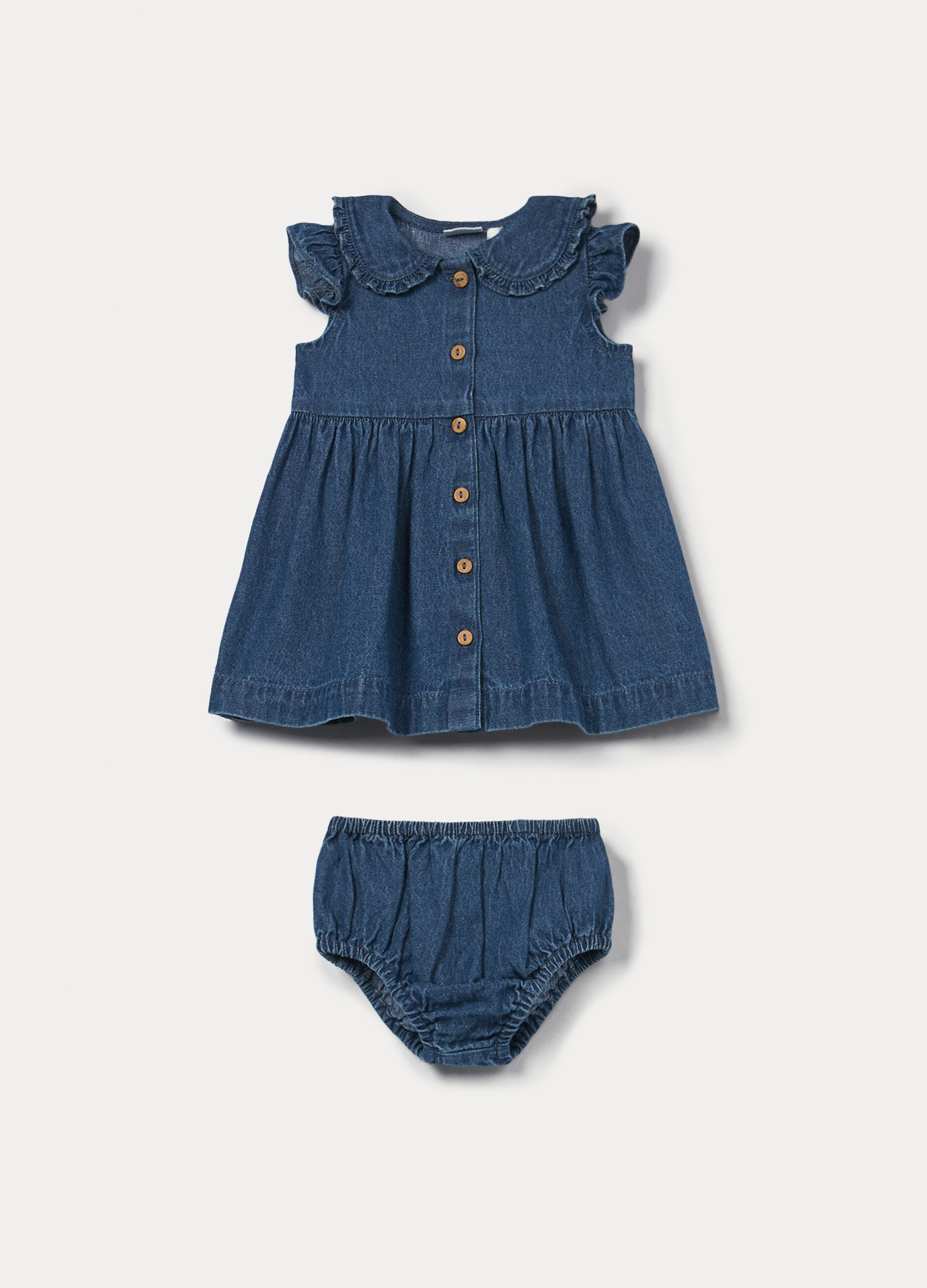 Set in chambray di puro cotone neonata _0