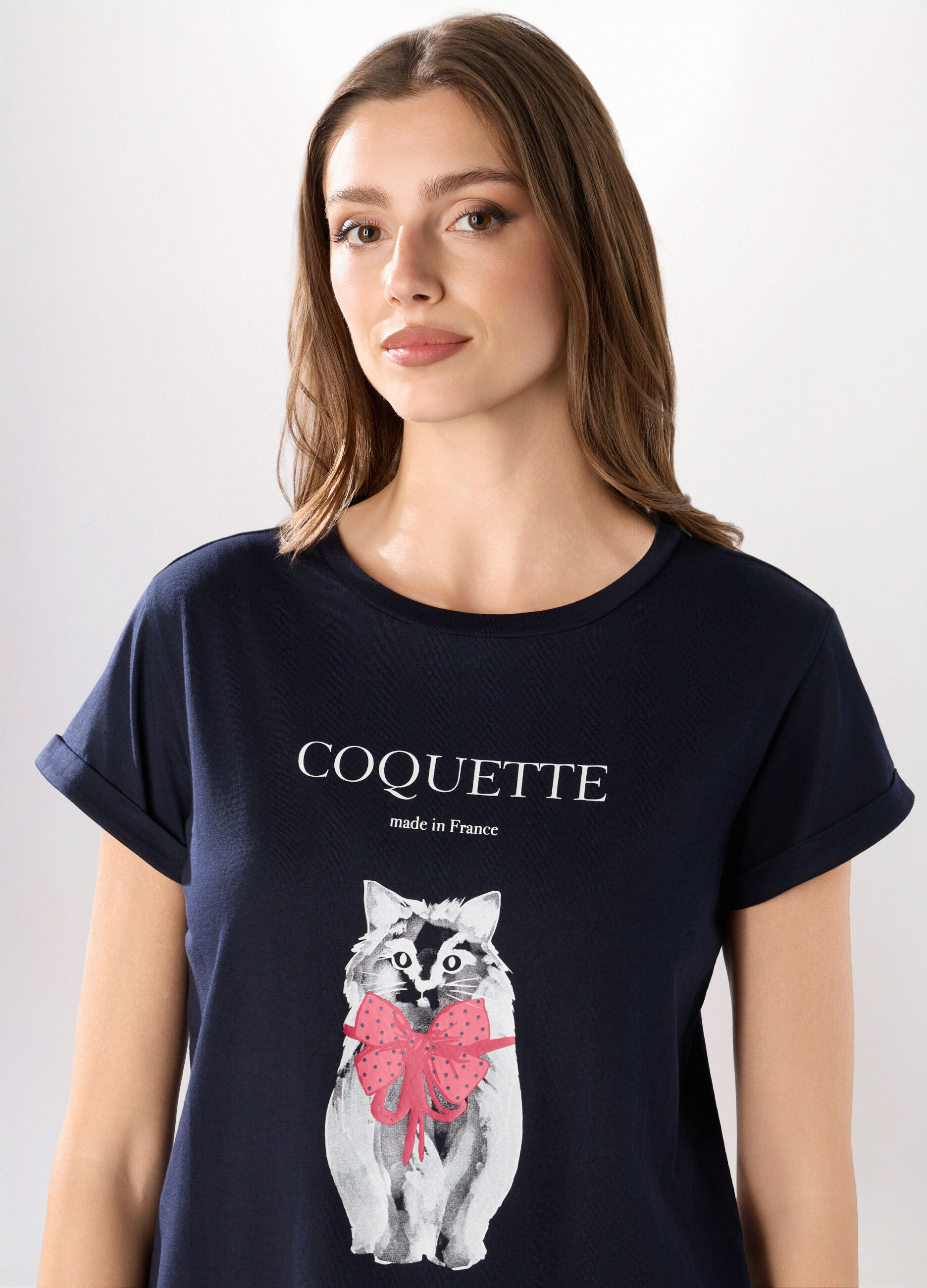 T-shirt in puro cotone con stampa donna_2