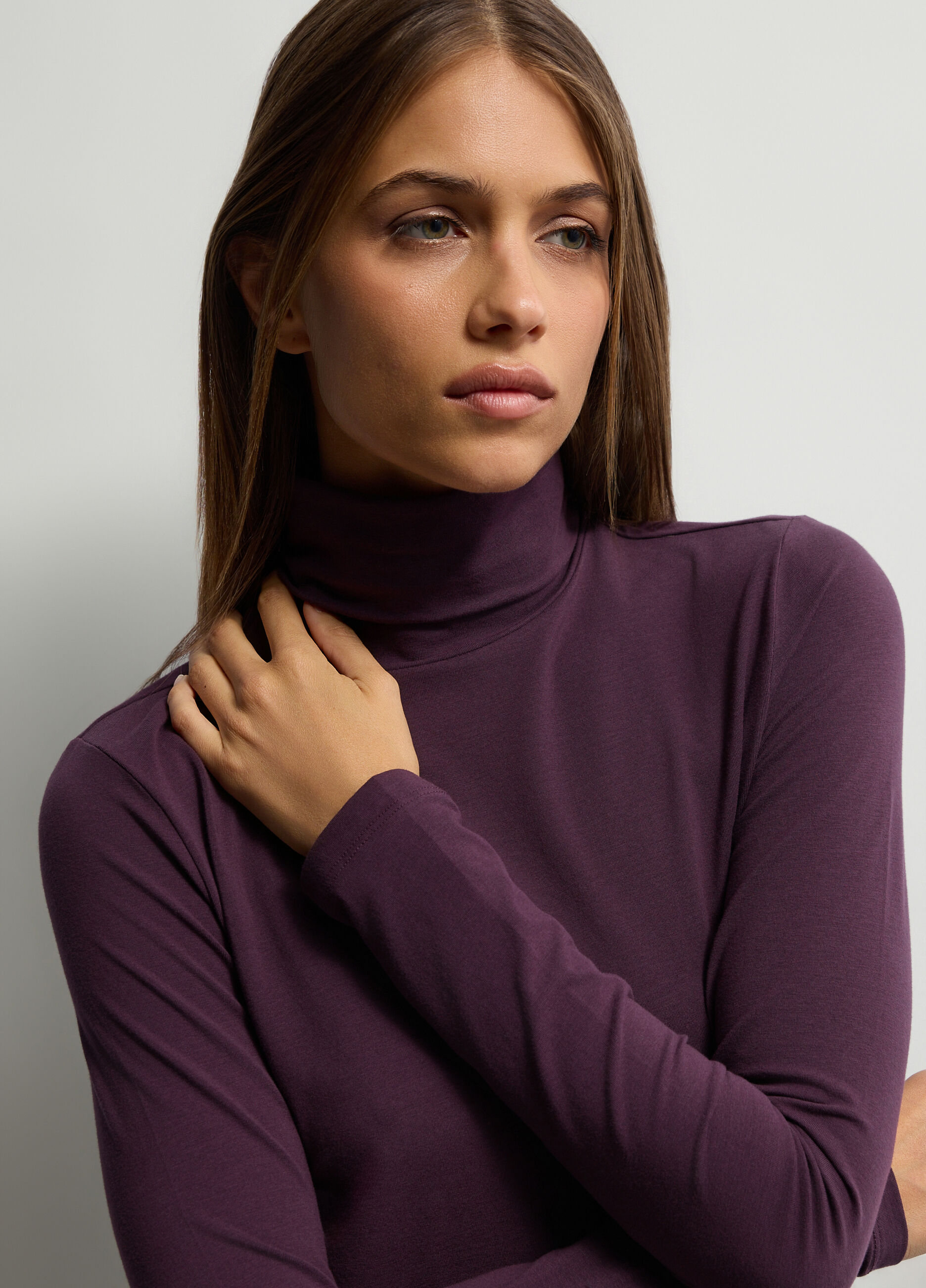 Lupetto a collo alto stretch donna_2