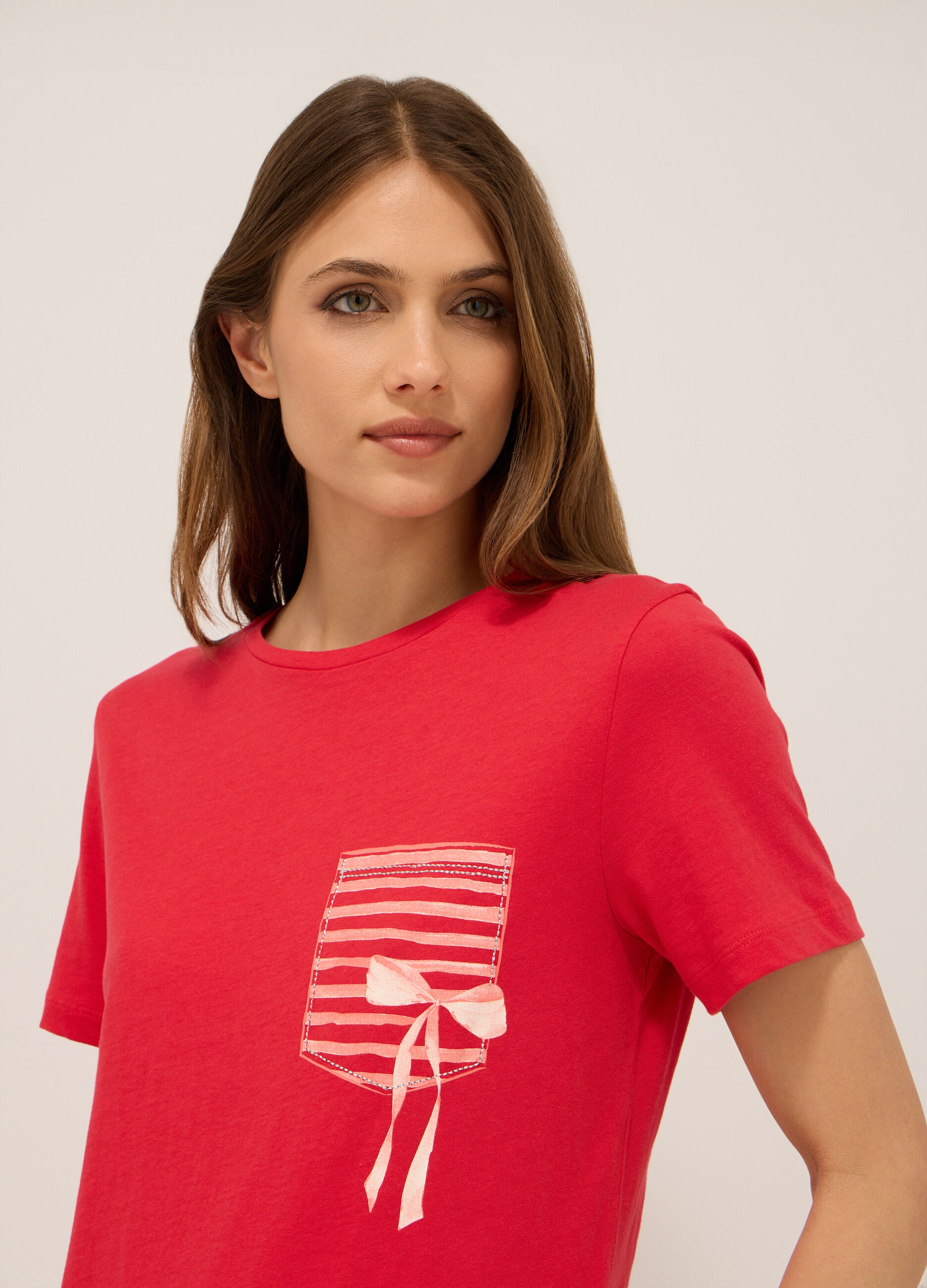T-shirt in jersey di puro cotone donna_2