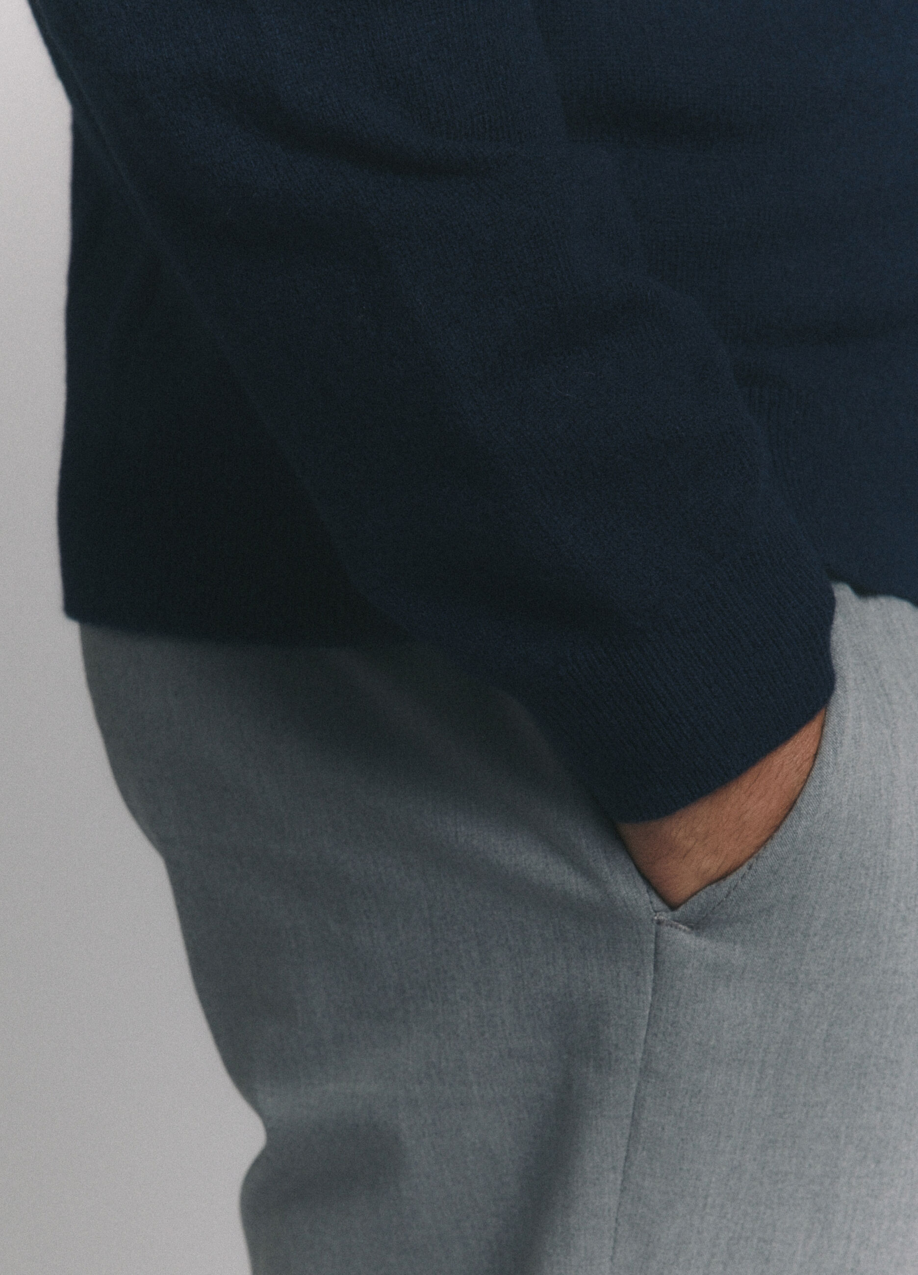 Cardigan con zip in lambswool uomo_6