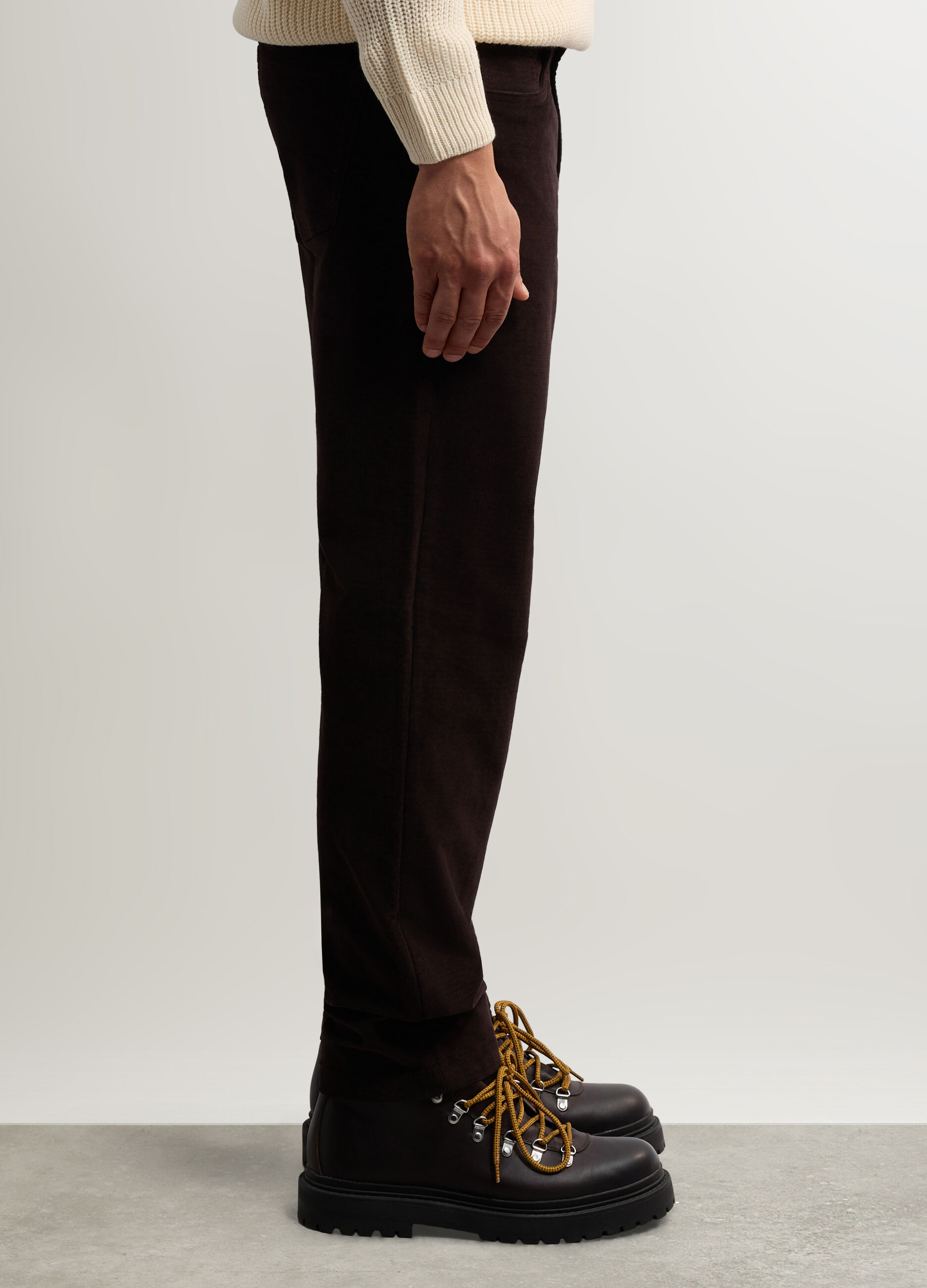 Pantalone cinque tasche in velluto di cotone stretch uomo_1