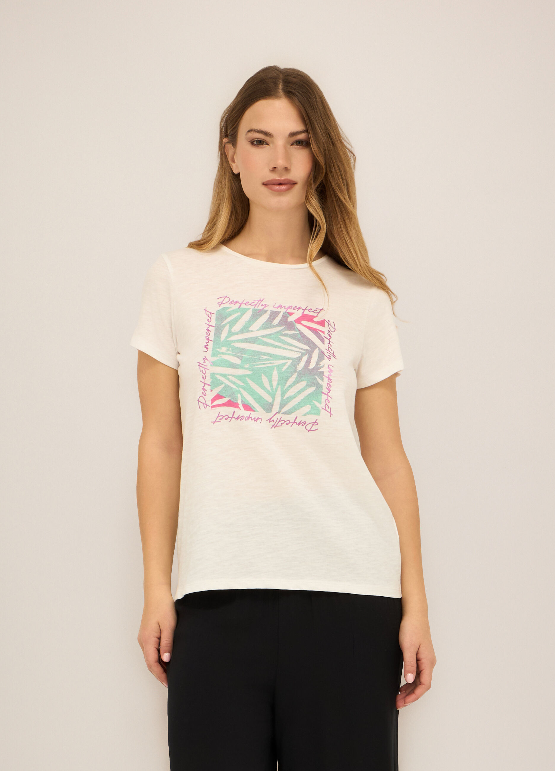 T-shirt in puro cotone donna_0