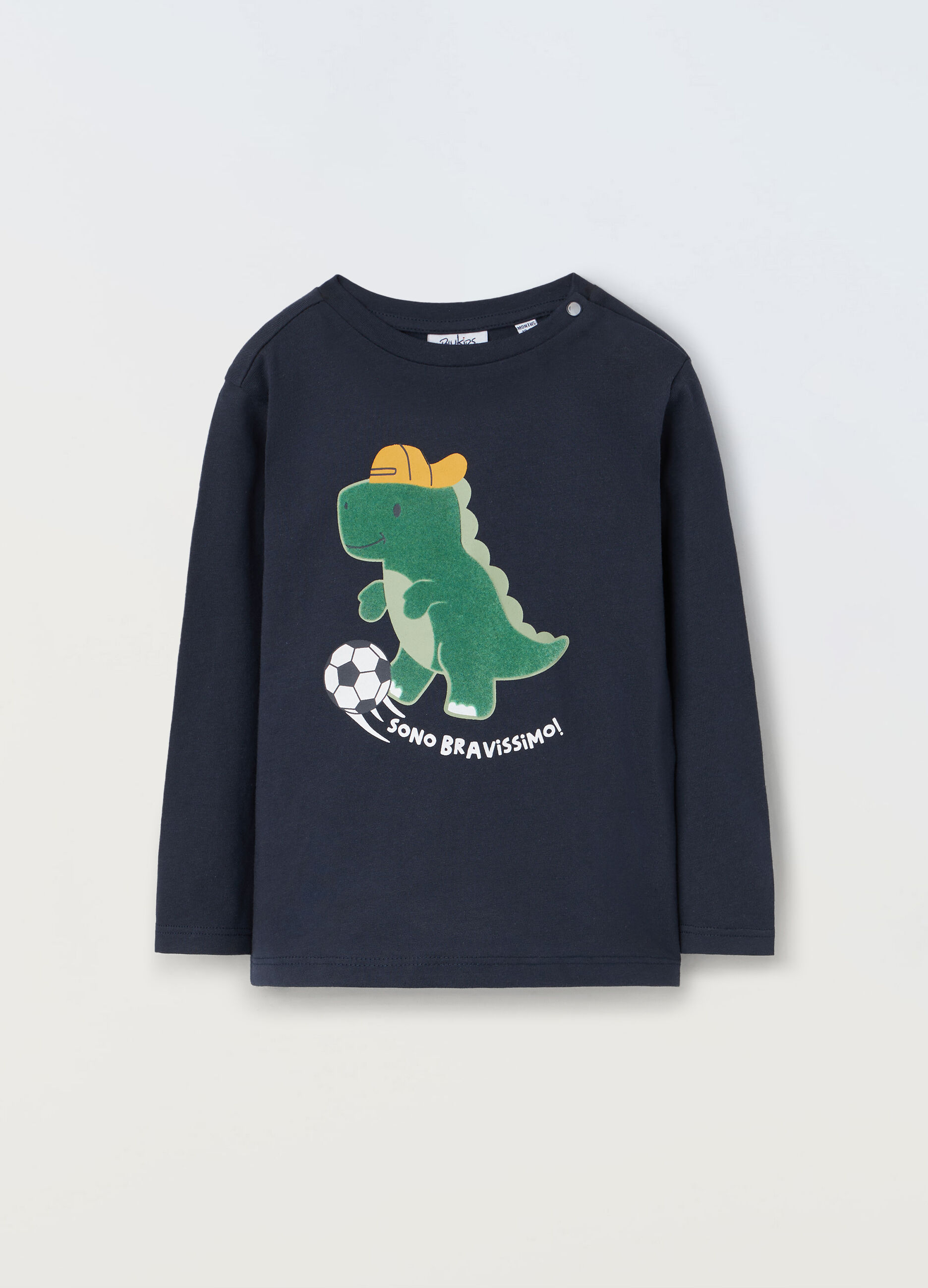 T-shirt a maniche lunghe in puro cotone neonato_0