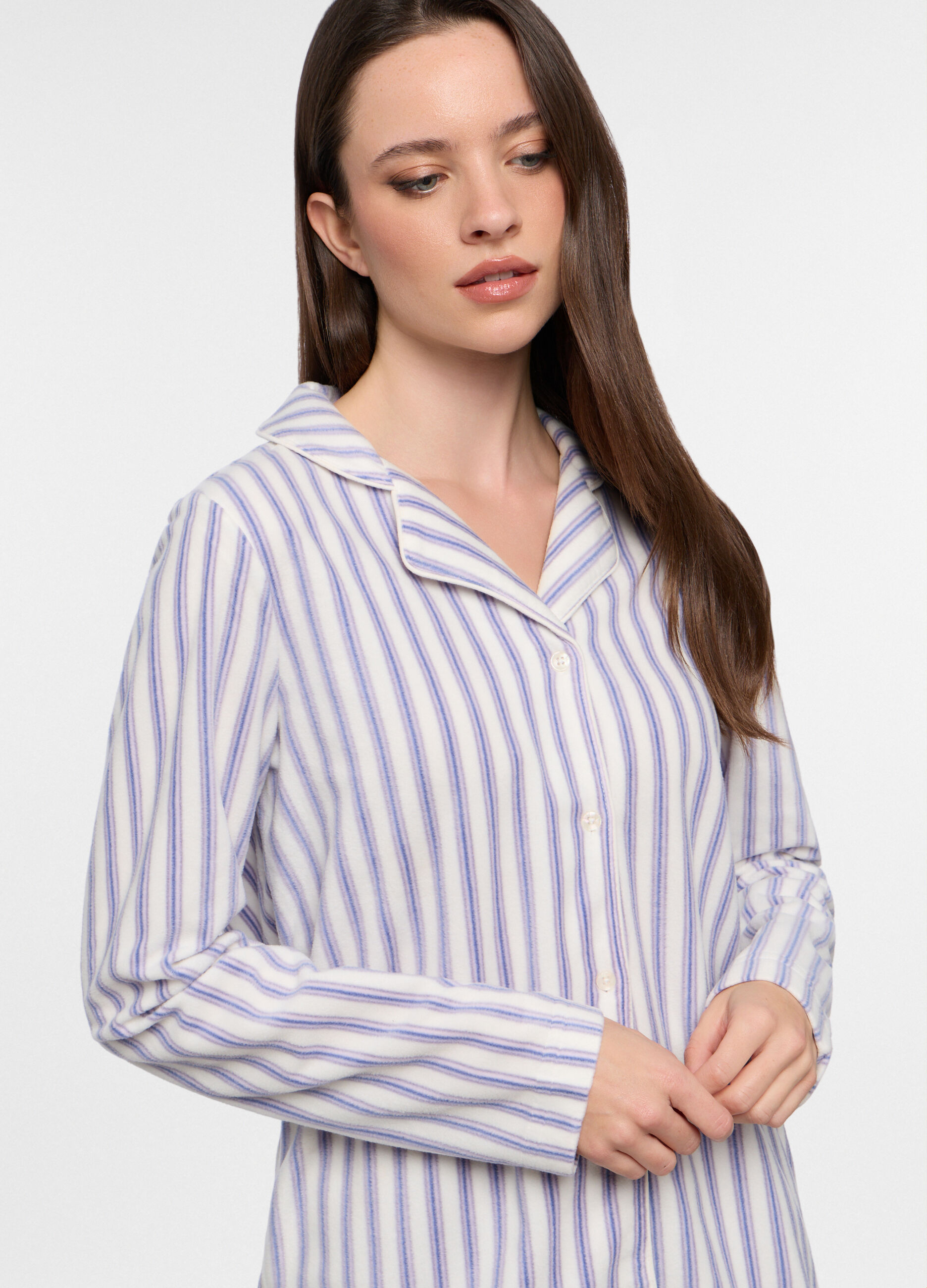 Set pigiama lungo in pile donna_2