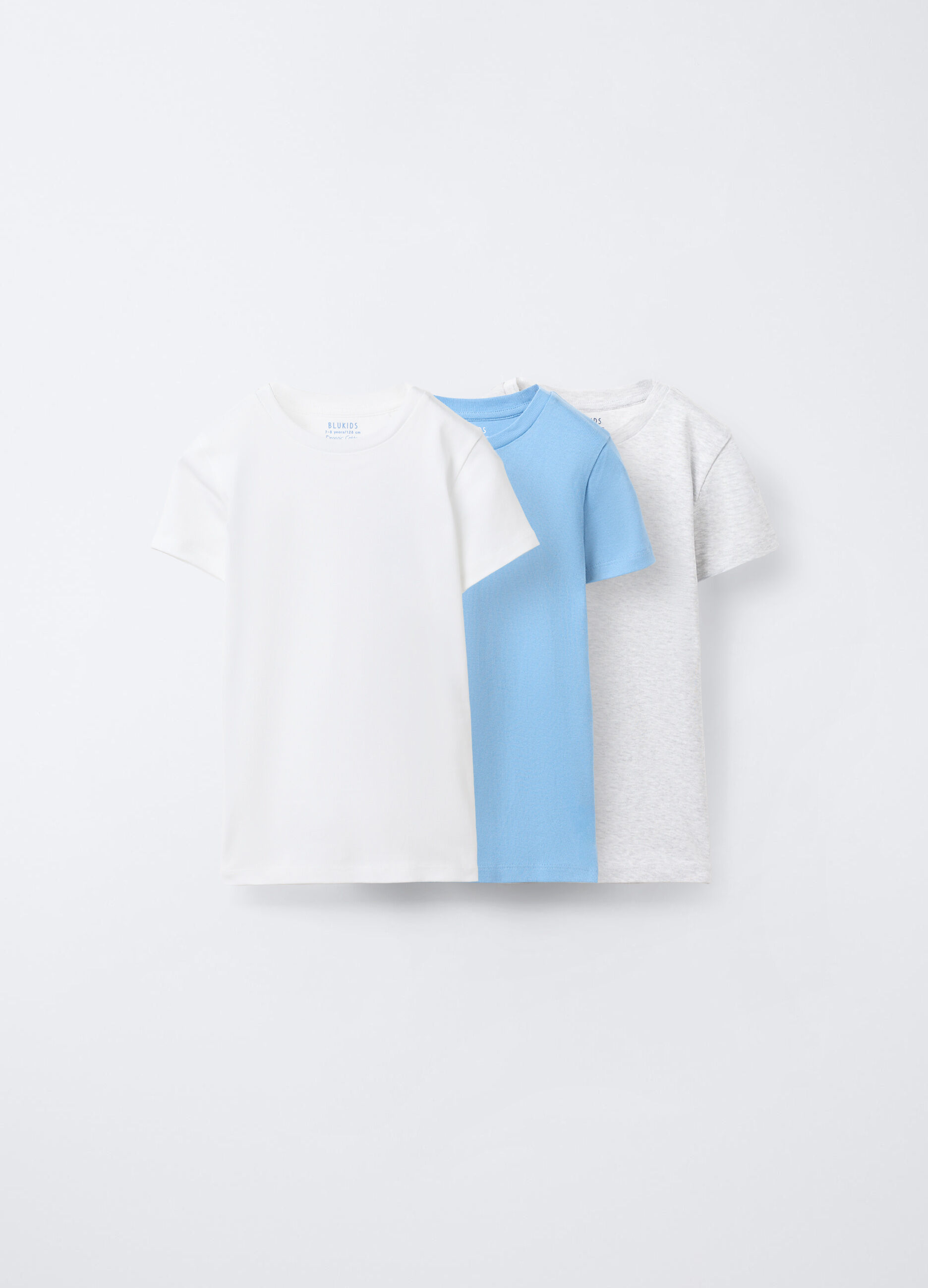 Pack 3 t-shirt intime girocollo in costina di puro cotone bambino_0