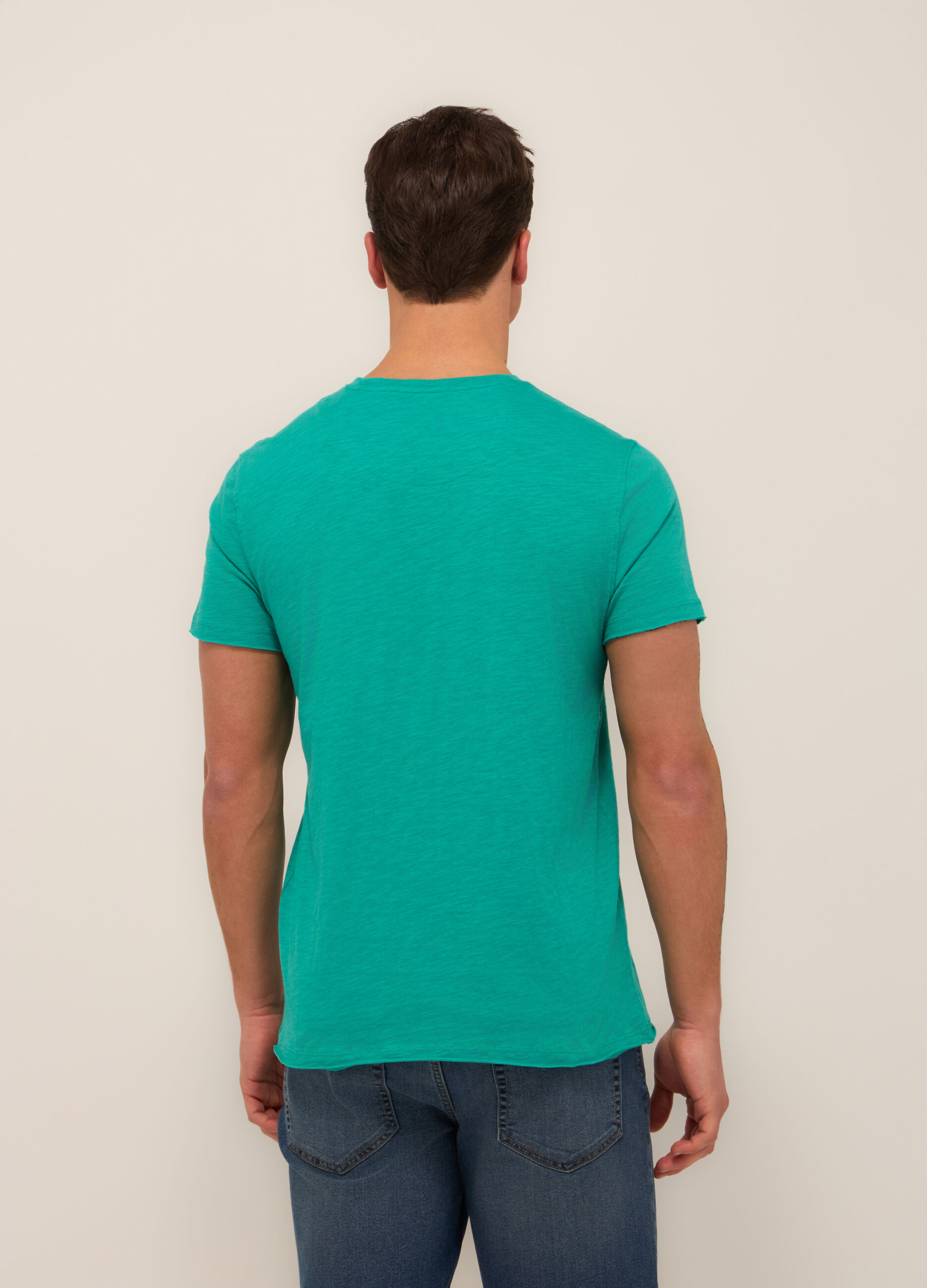 T-shirt in jersey di cotone mélange uomo_1