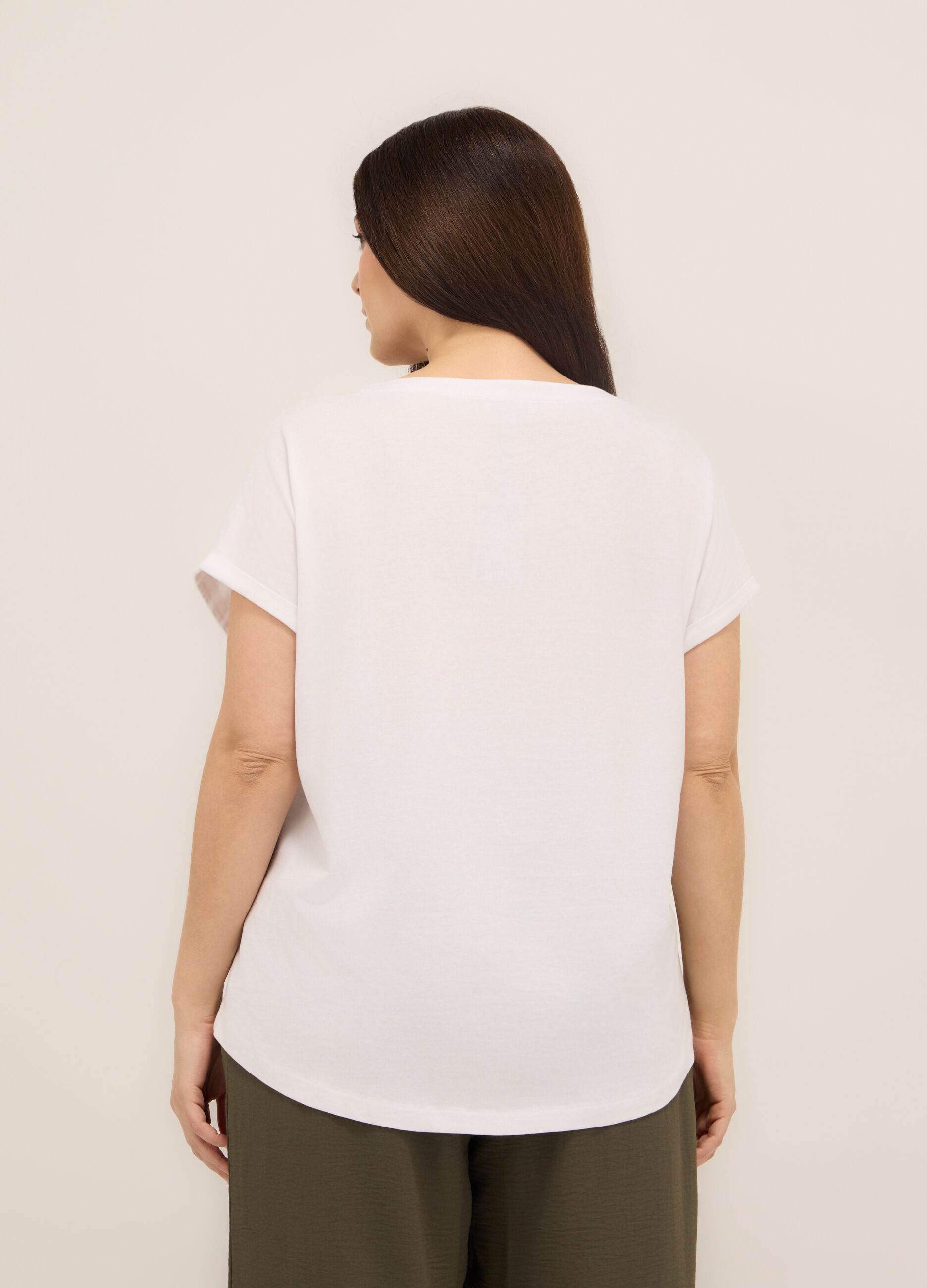 T-shirt in jersey di puro cotone donna curvy_1