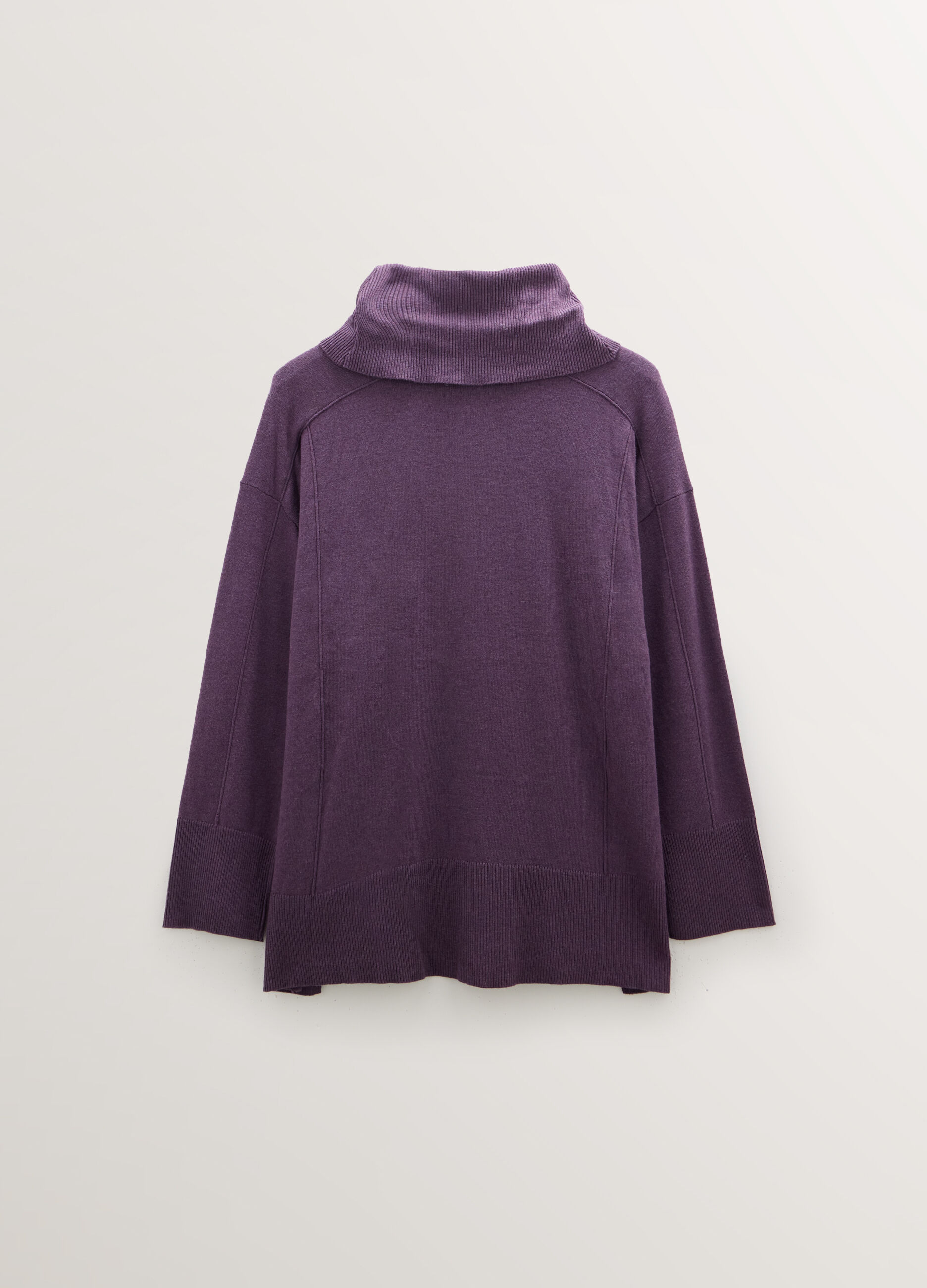 Pullover a collo alto in maglia rasata donna curvy_1