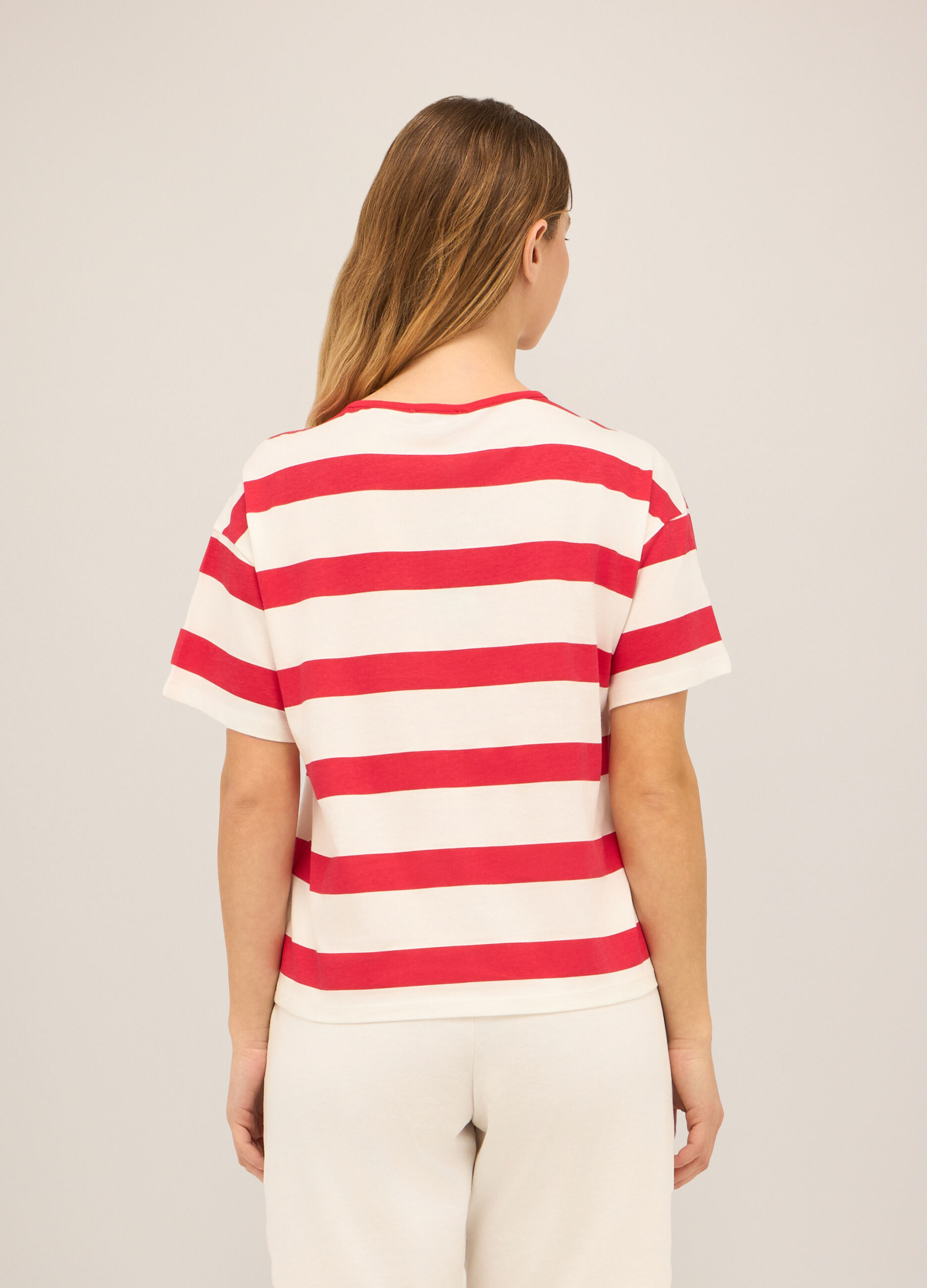 T-shirt in jersey di puro cotone donna_1