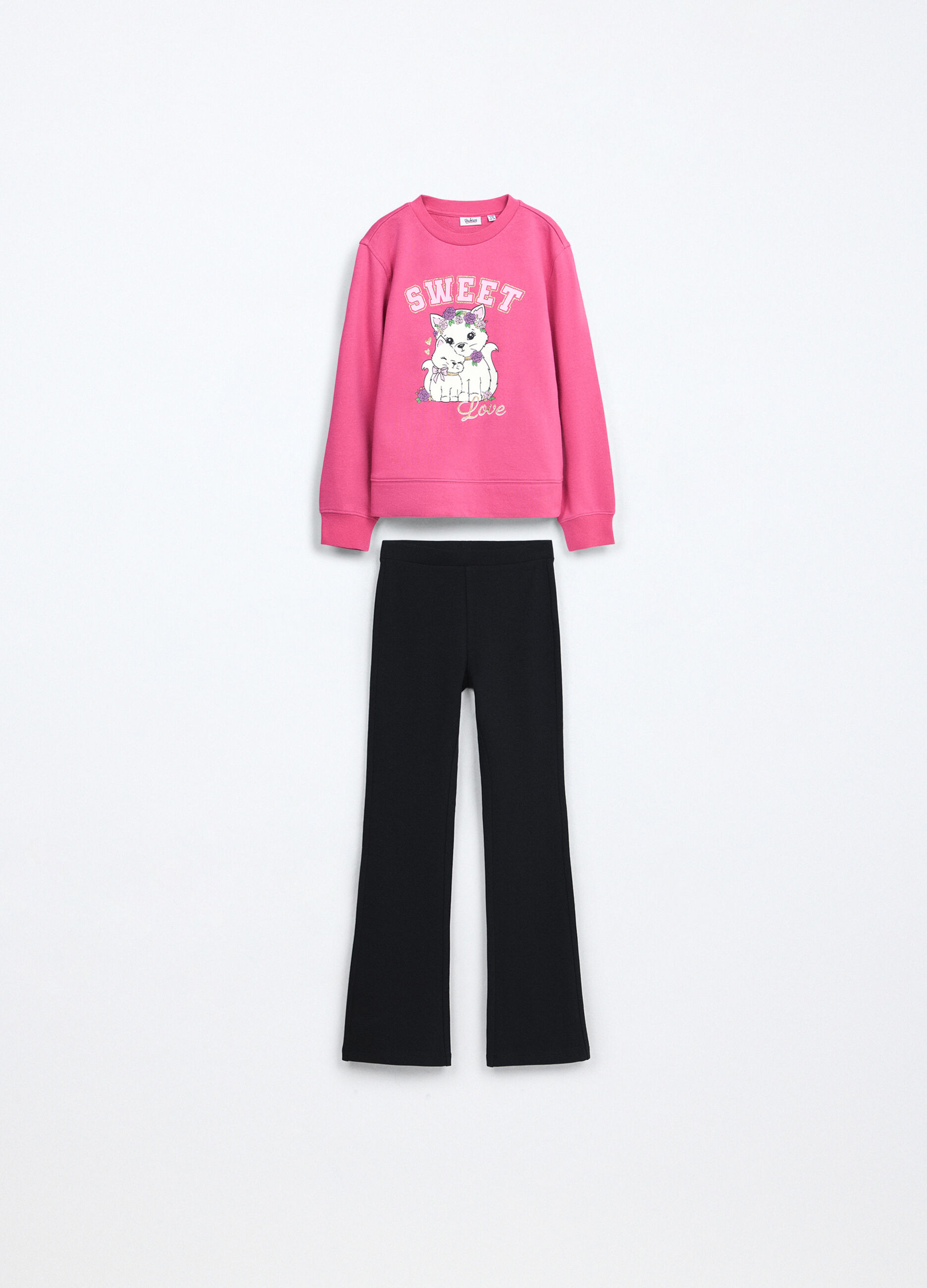 Jogging set in french terry stretch bambina_0