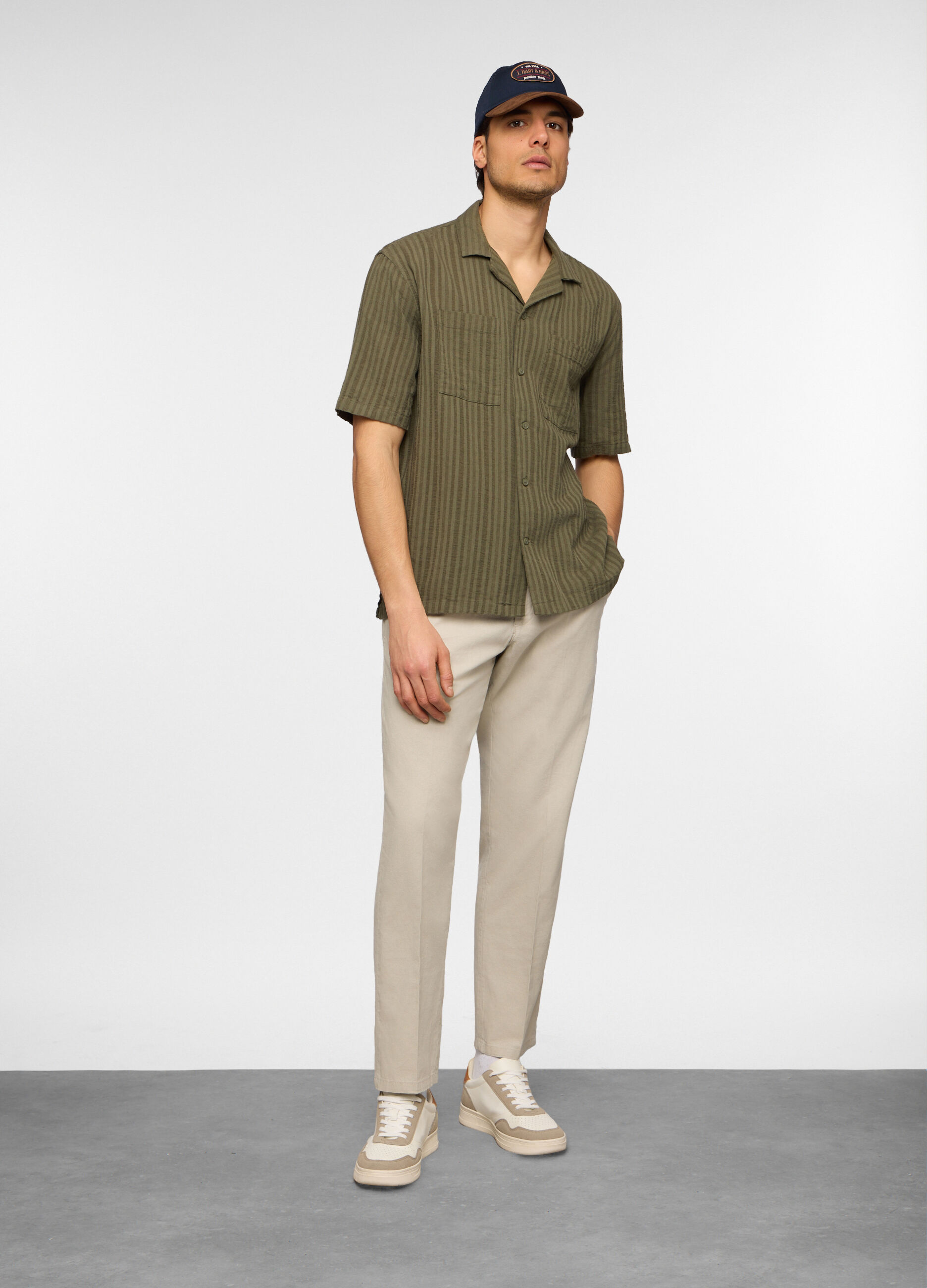 Pantalone chino in lino e cotone uomo_0