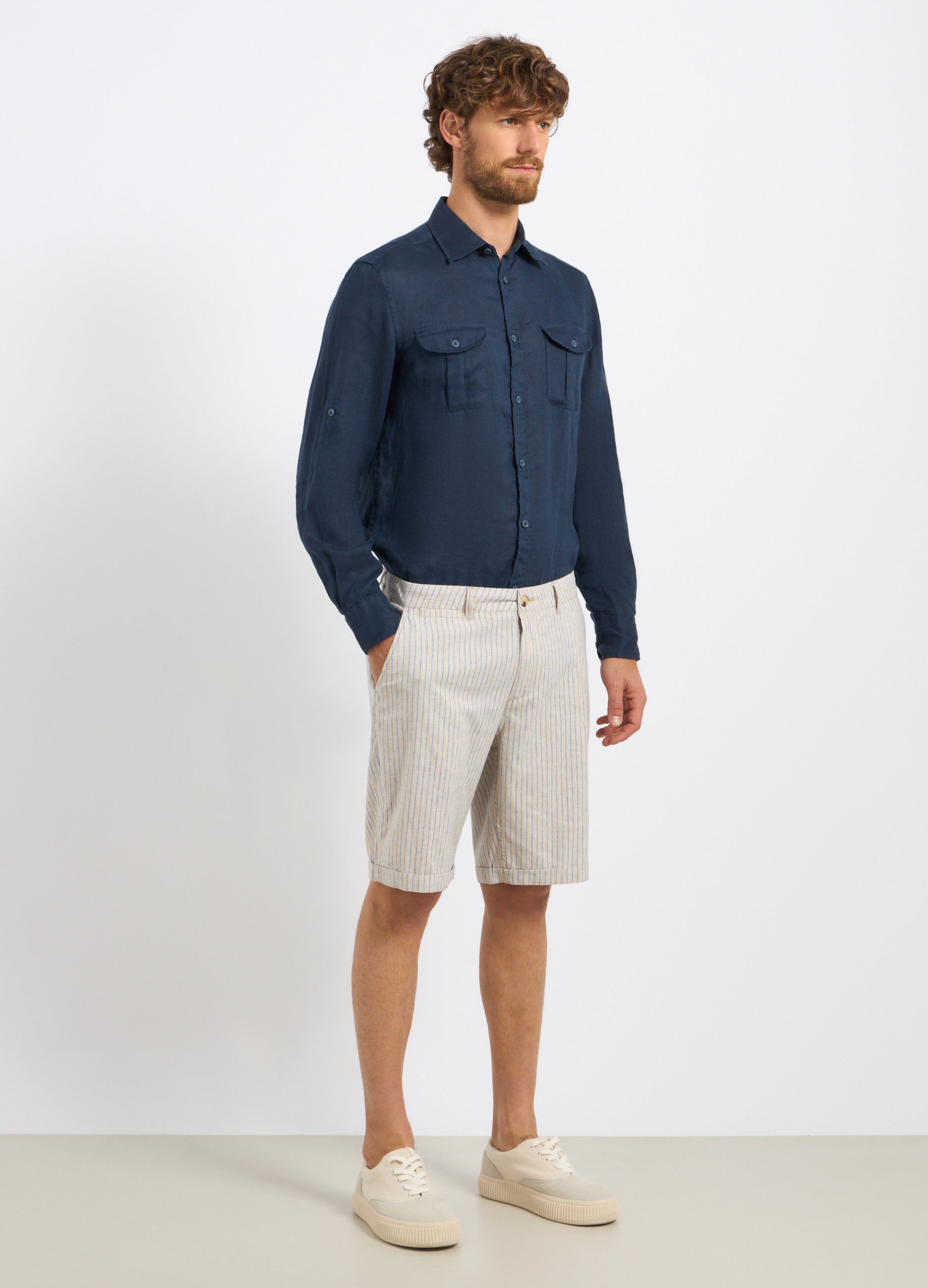 Bermuda in misto lino uomo_0