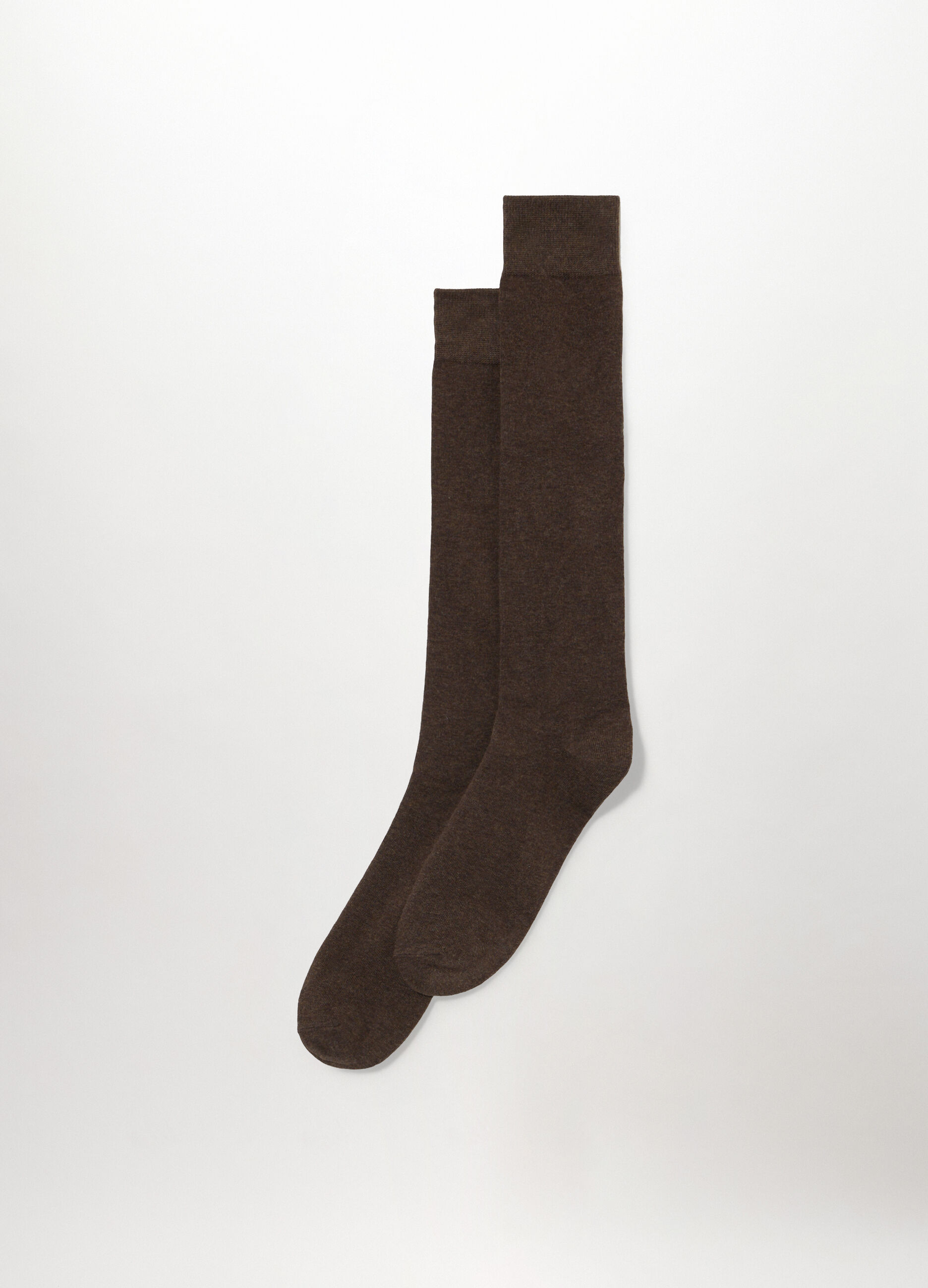 Calze lunghe in misto cotone tinta unita uomo_0