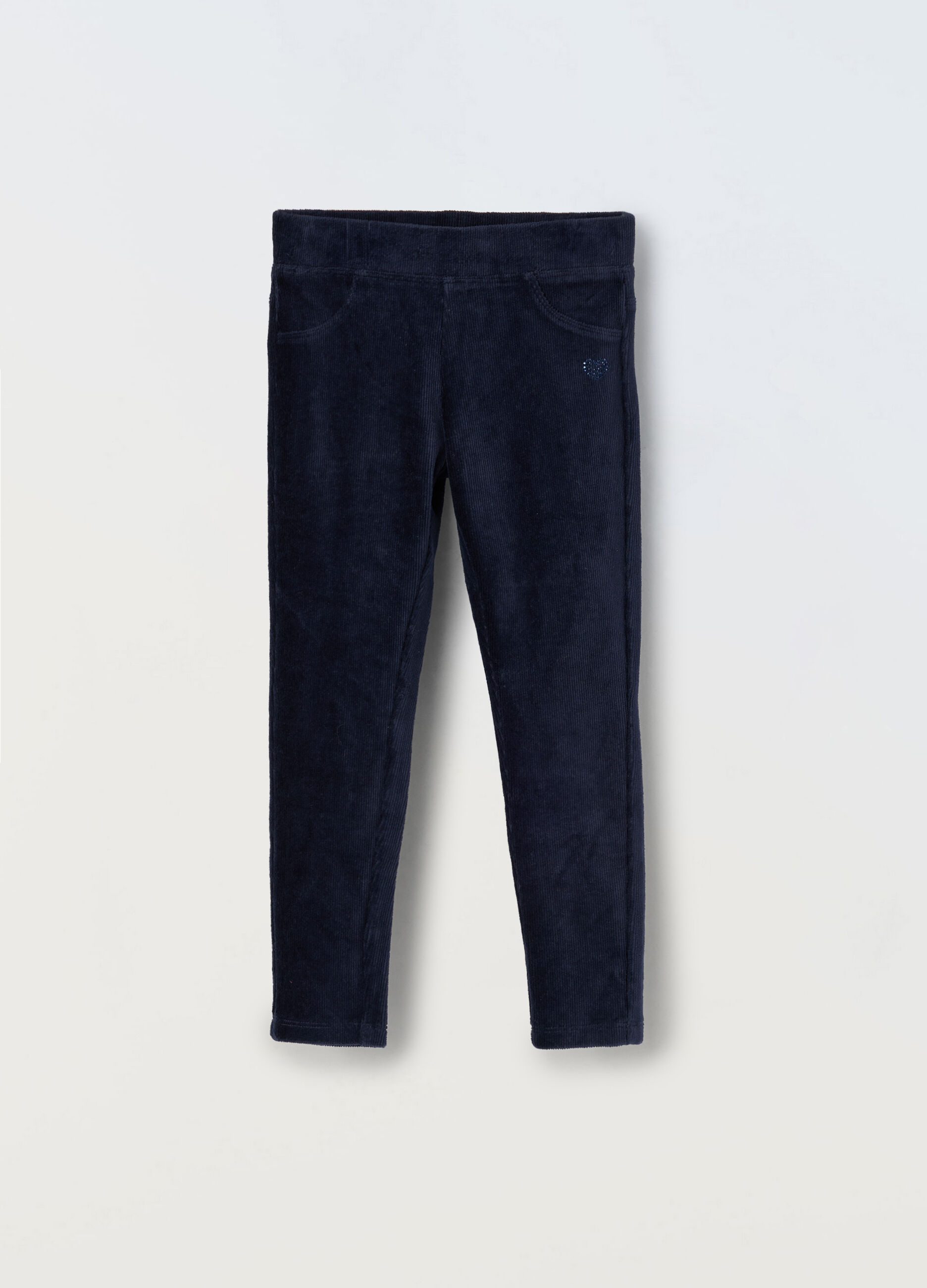 Treggings in ciniglia di misto cotone bambina_0