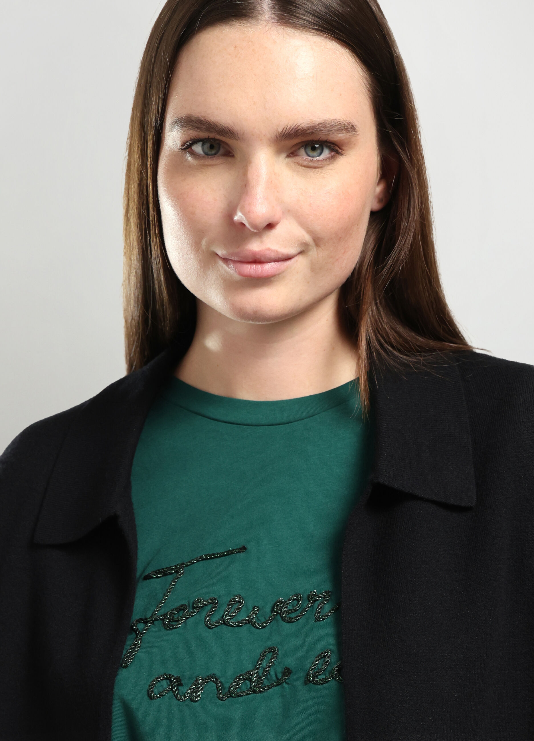 Cardigan smanicato tricot di misto viscosa donna curvy_2
