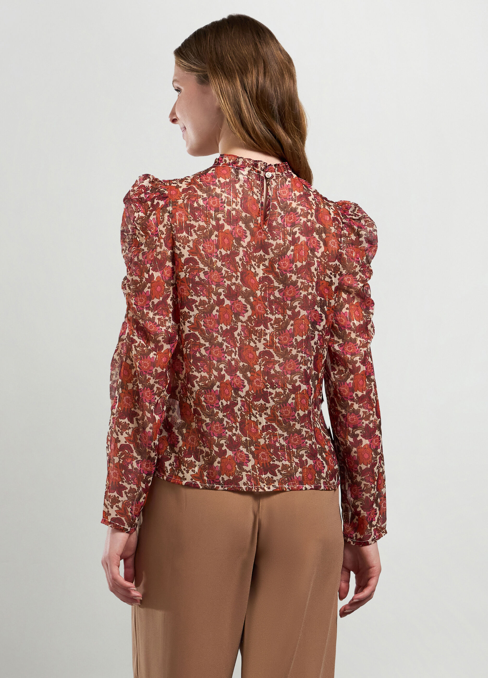 Blusa in chiffon con stampa donna_1