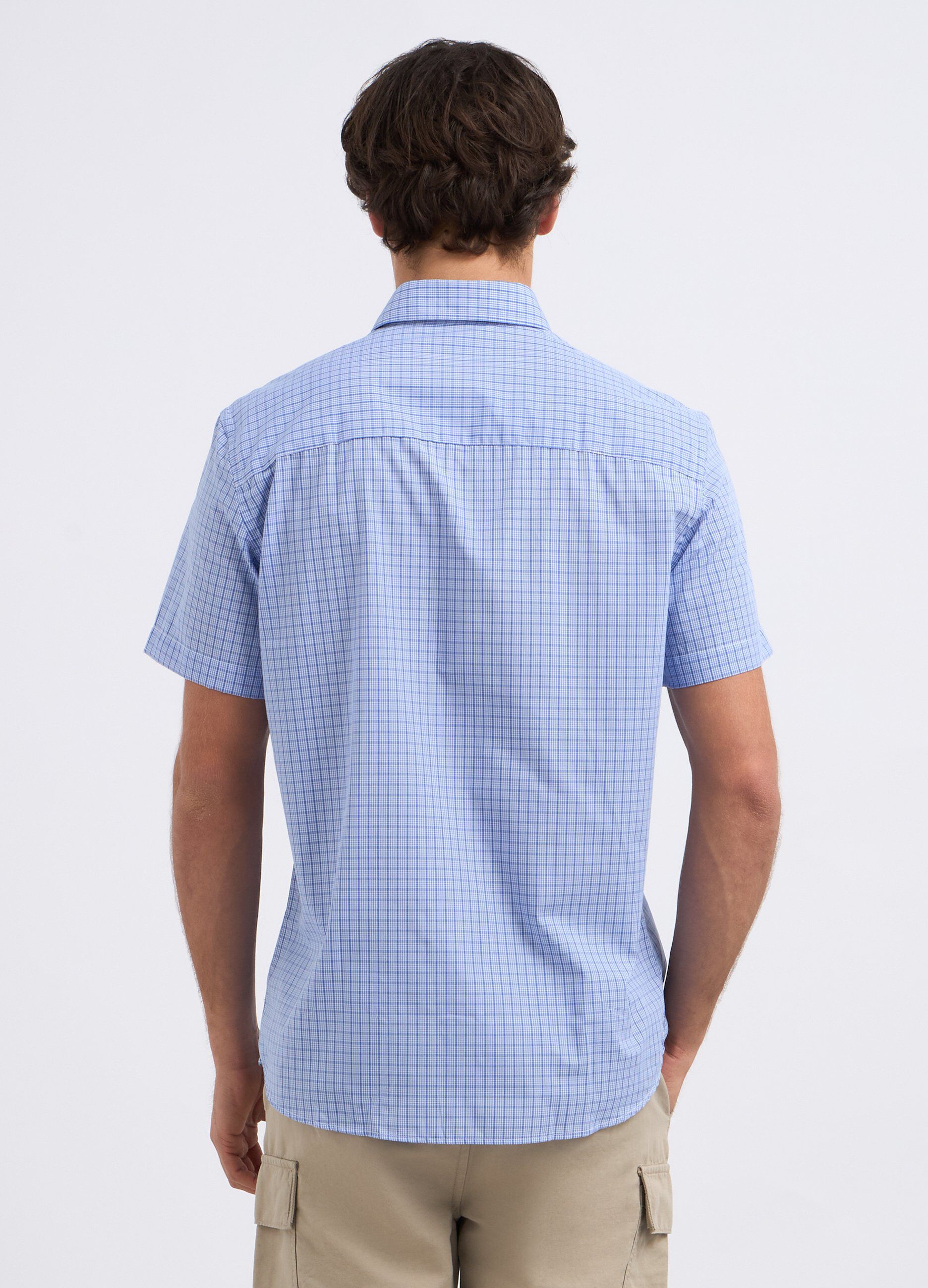 Camicia a quadri in misto cotone uomo_1