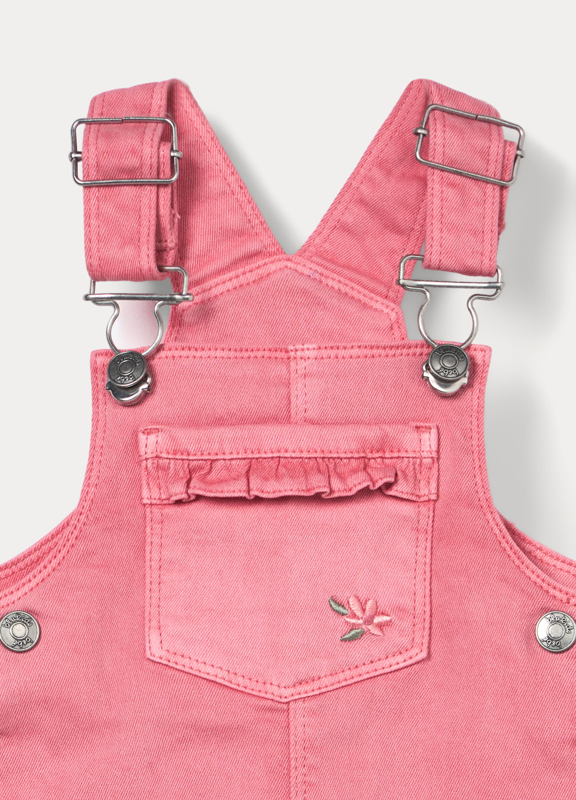 Vestito salopette in denim di cotone stretch neonata_2