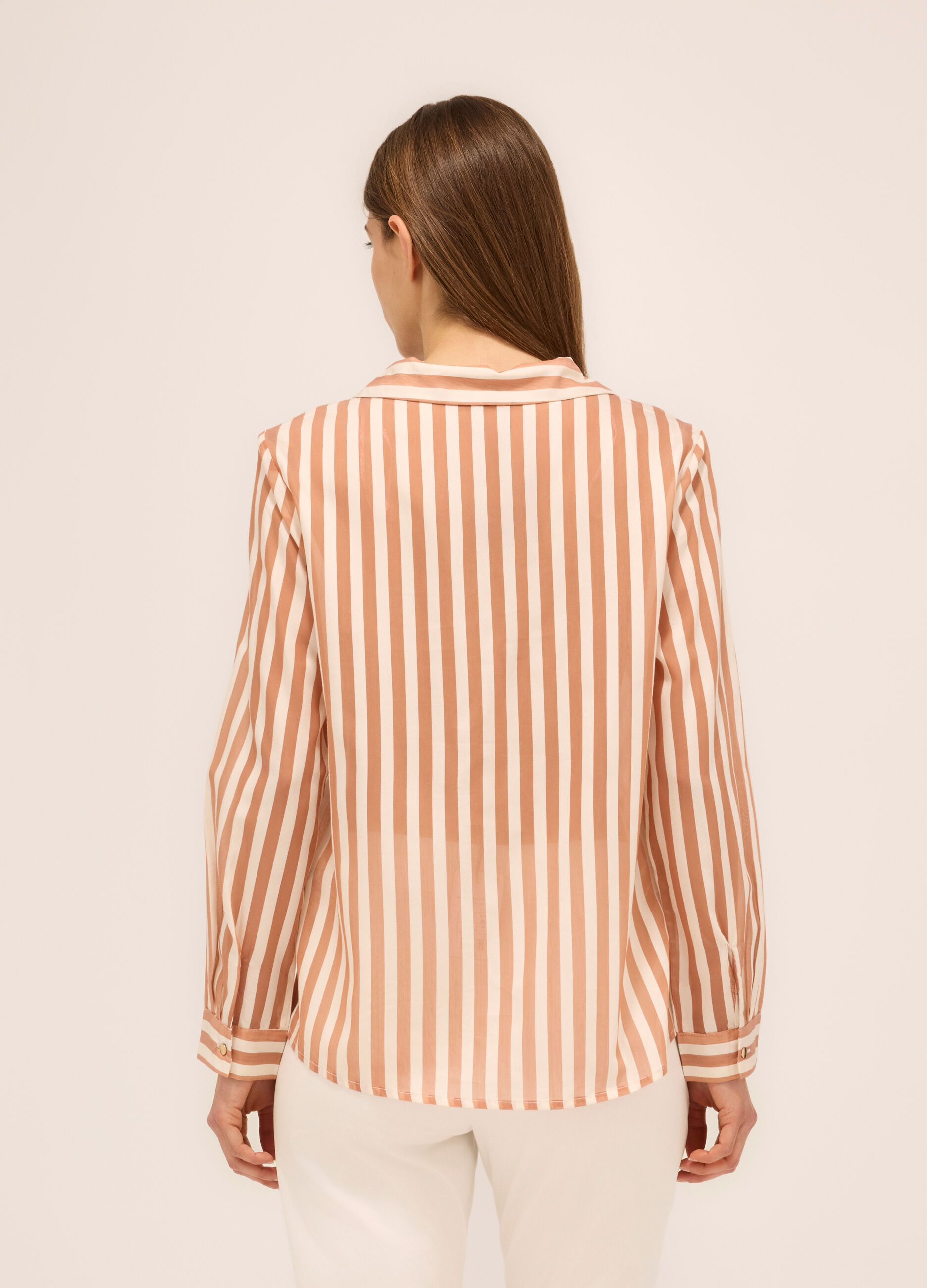 Camicia a righe in misto lyocell donna_1