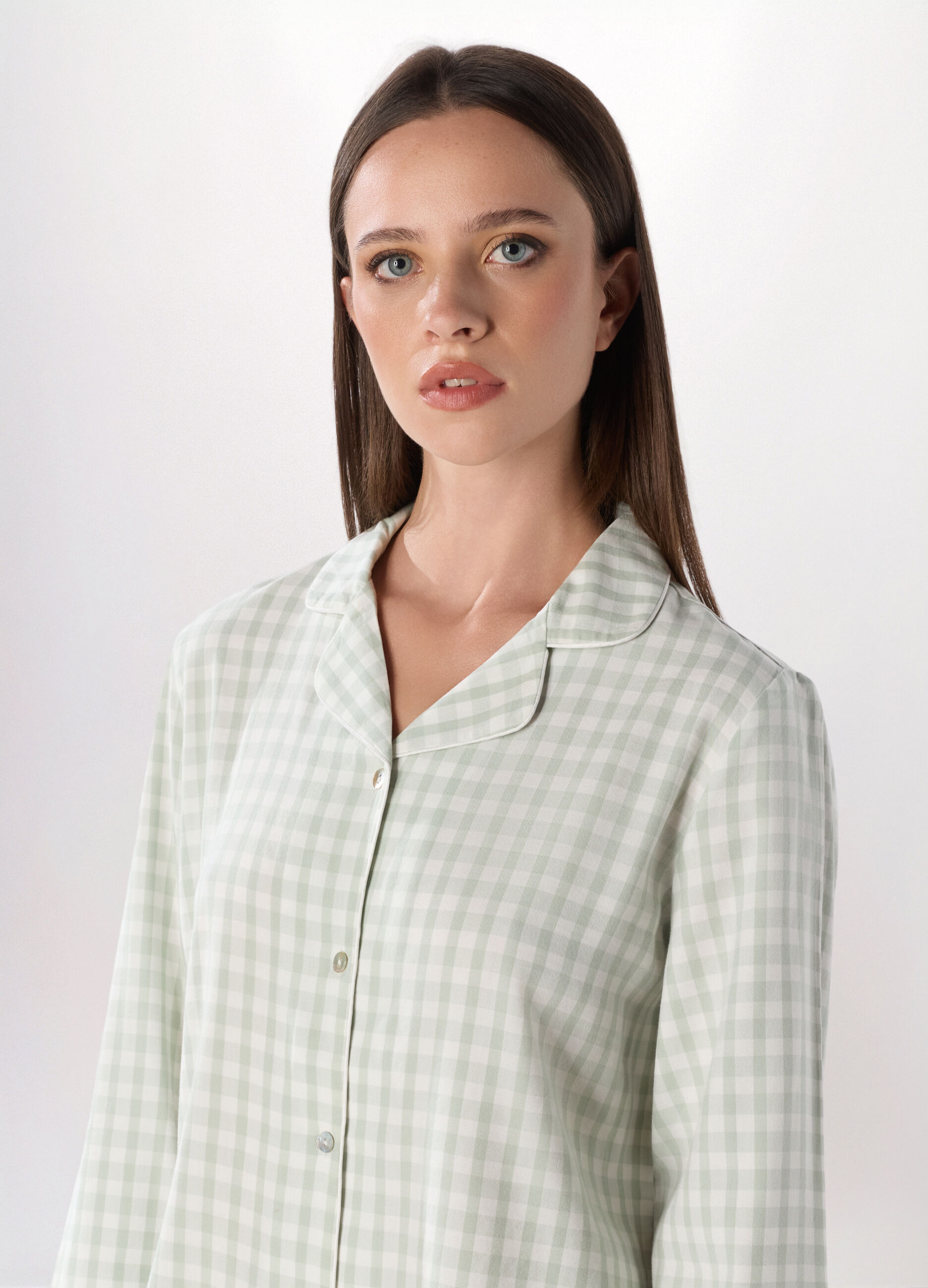 Set pigiama lungo in flanella misto cotone donna_2