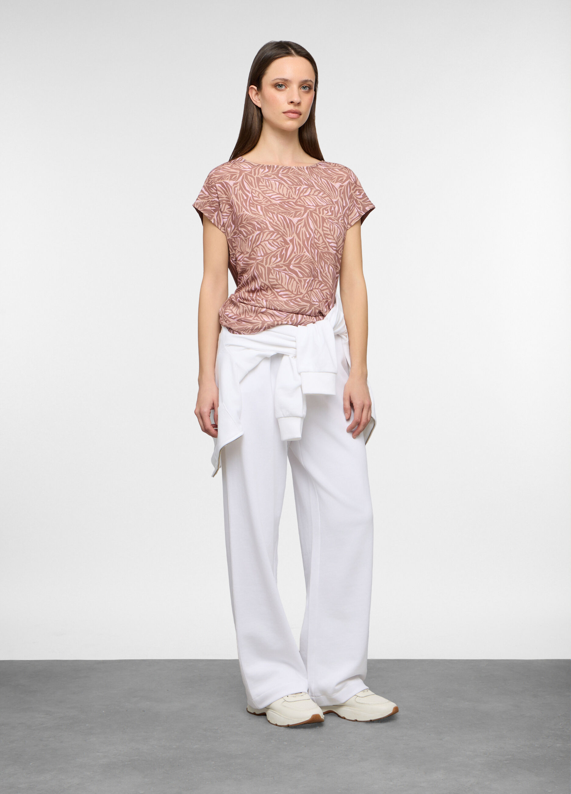 Jogger wide leg in french terry donna_0