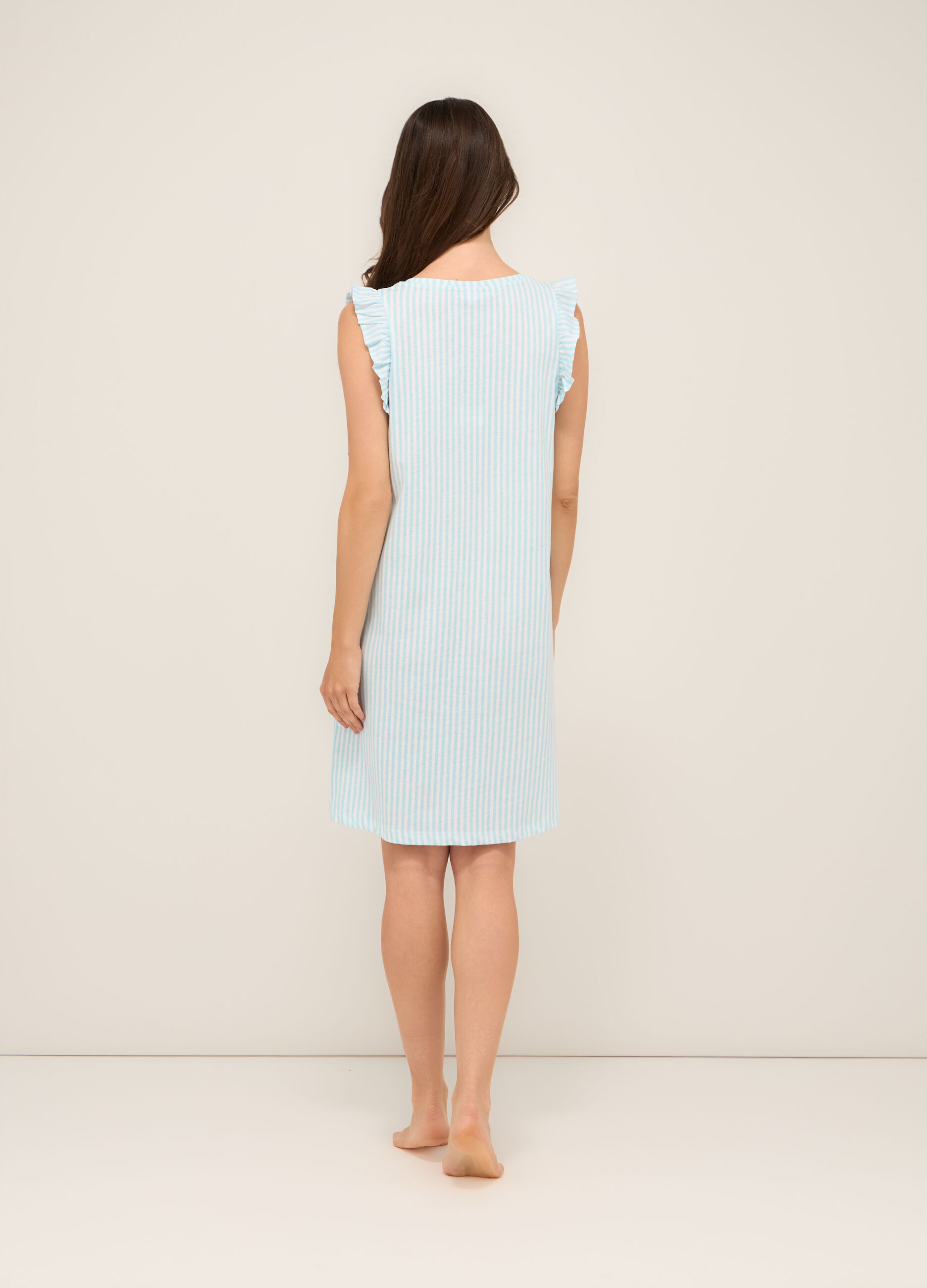 Camicia da notte in jersey di puro cotone donna_0